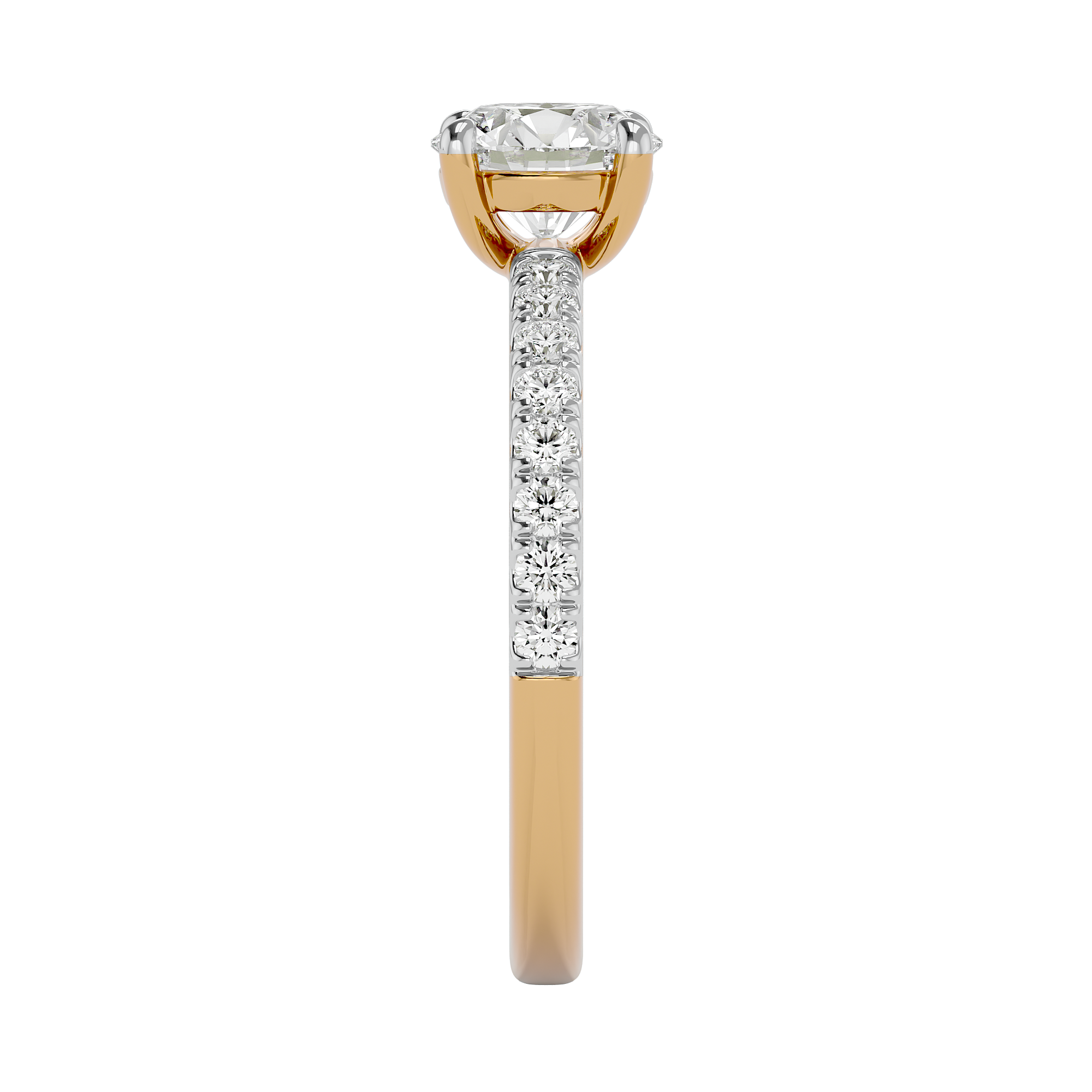 Yellow Gold Metal 1.14 Ct Solitaire Lab Grown Diamond Ring - Blu Diamonds
