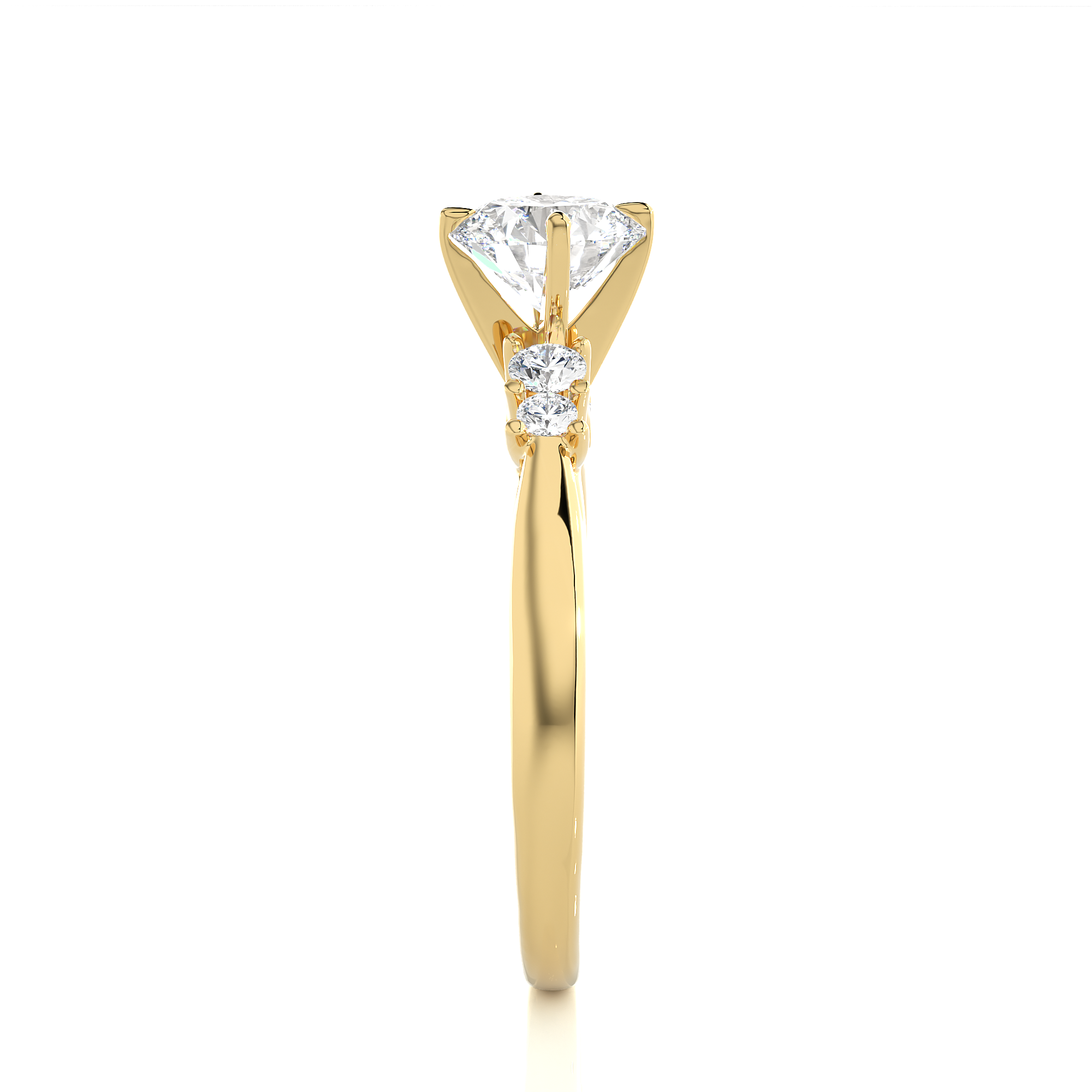 0.69Ct Solitaire Diamond Astrum Ring in 14Kt Yellow Gold - Blu Diamonds