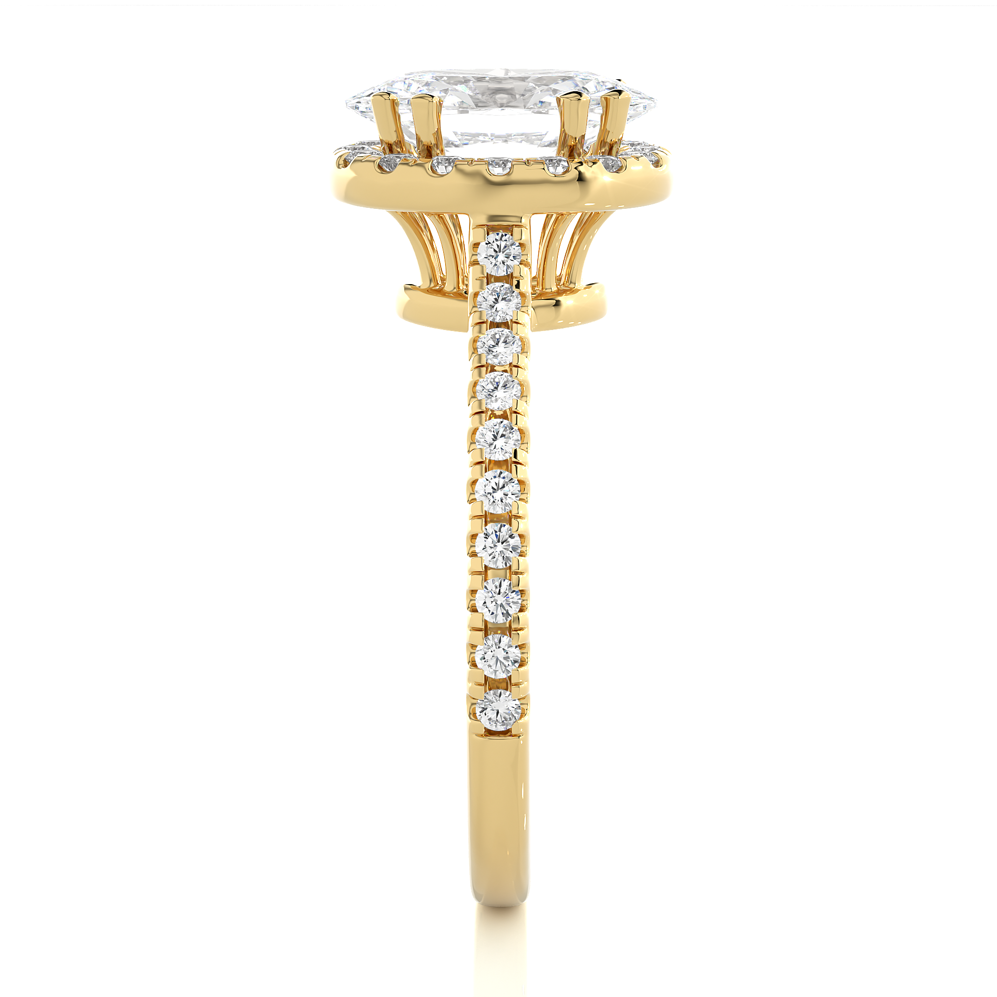 1.49Ct Oval Shaped Solitaire Diamond Ring in 14Kt Gold - Blu Diamonds