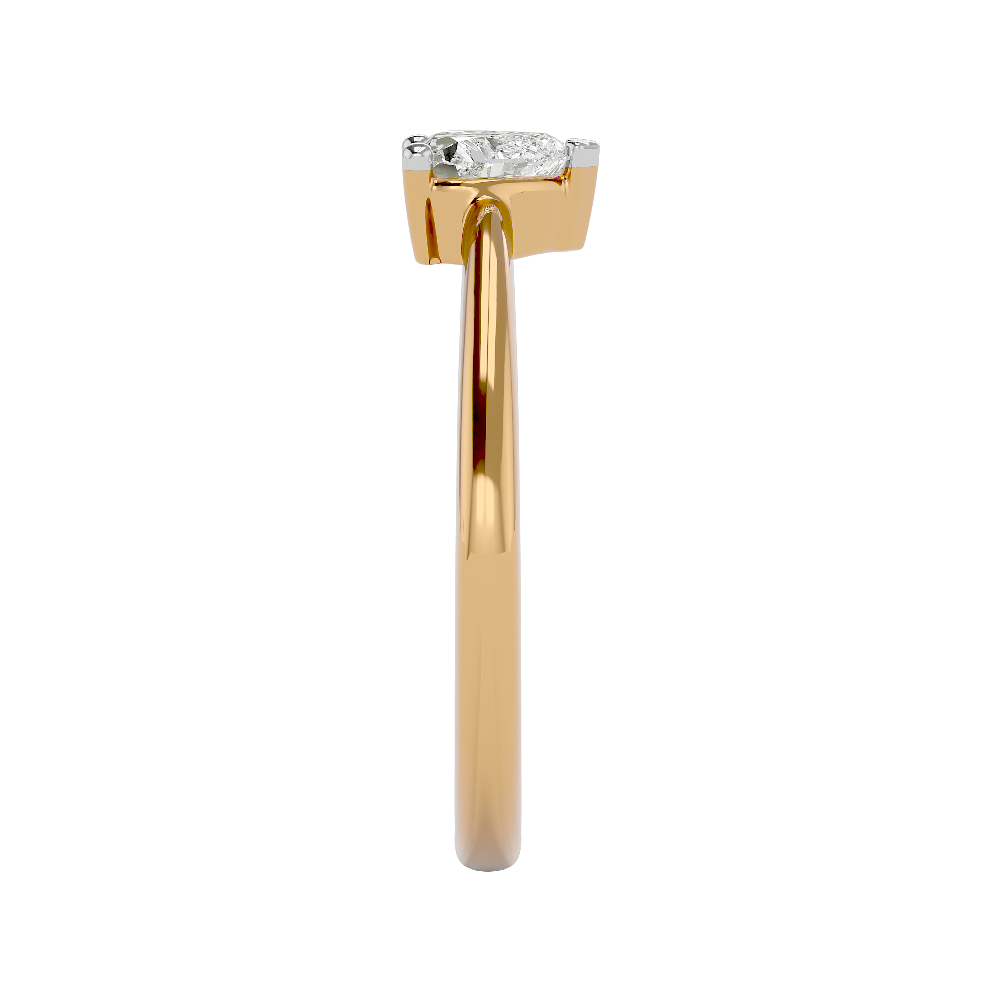 Lab Grown Solitaire Diamond Ring - 14 Kt Yellow Gold - Blu Diamonds