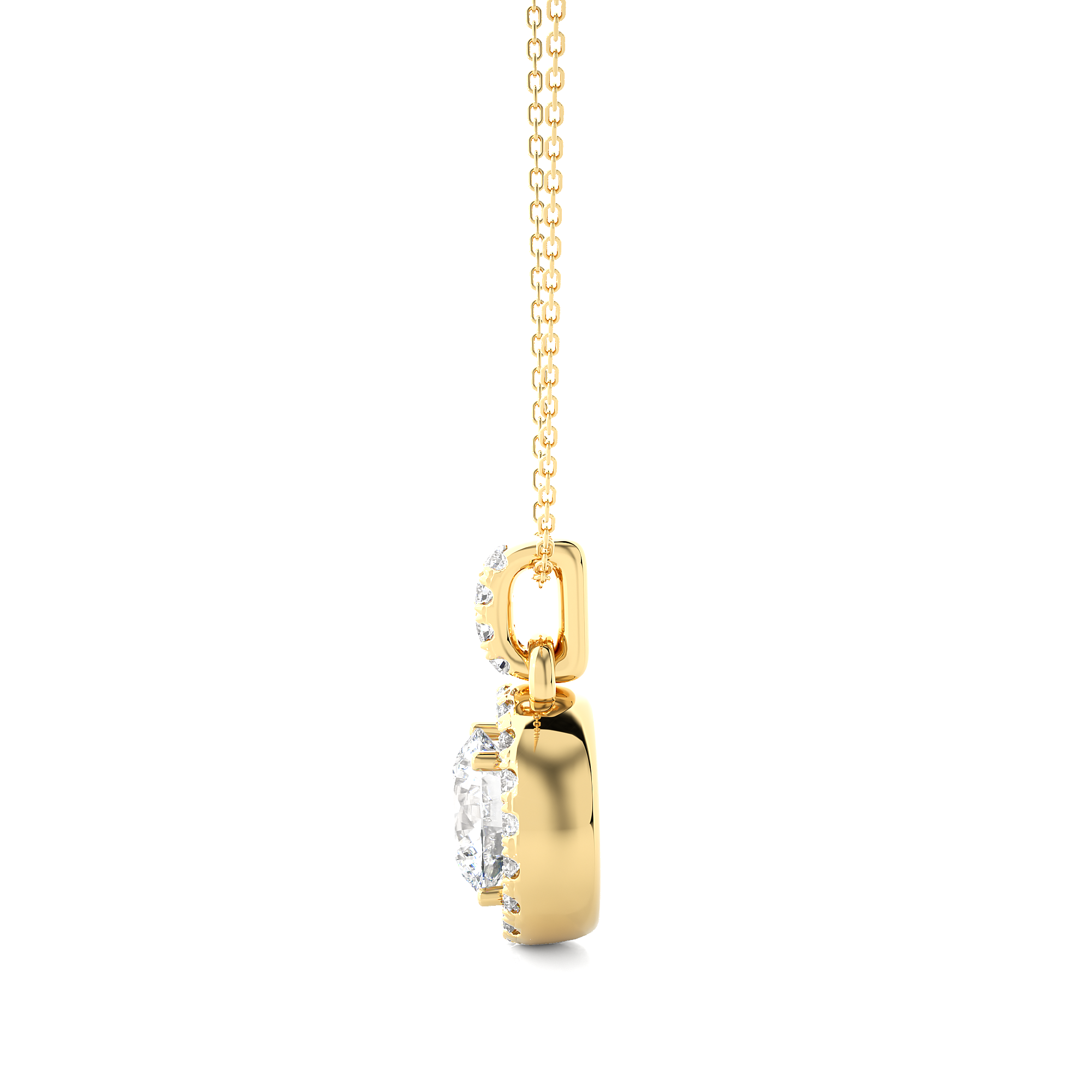 Yellow Gold 1.52Ct Pear Cut Diamond Pendant- Blu Diamonds