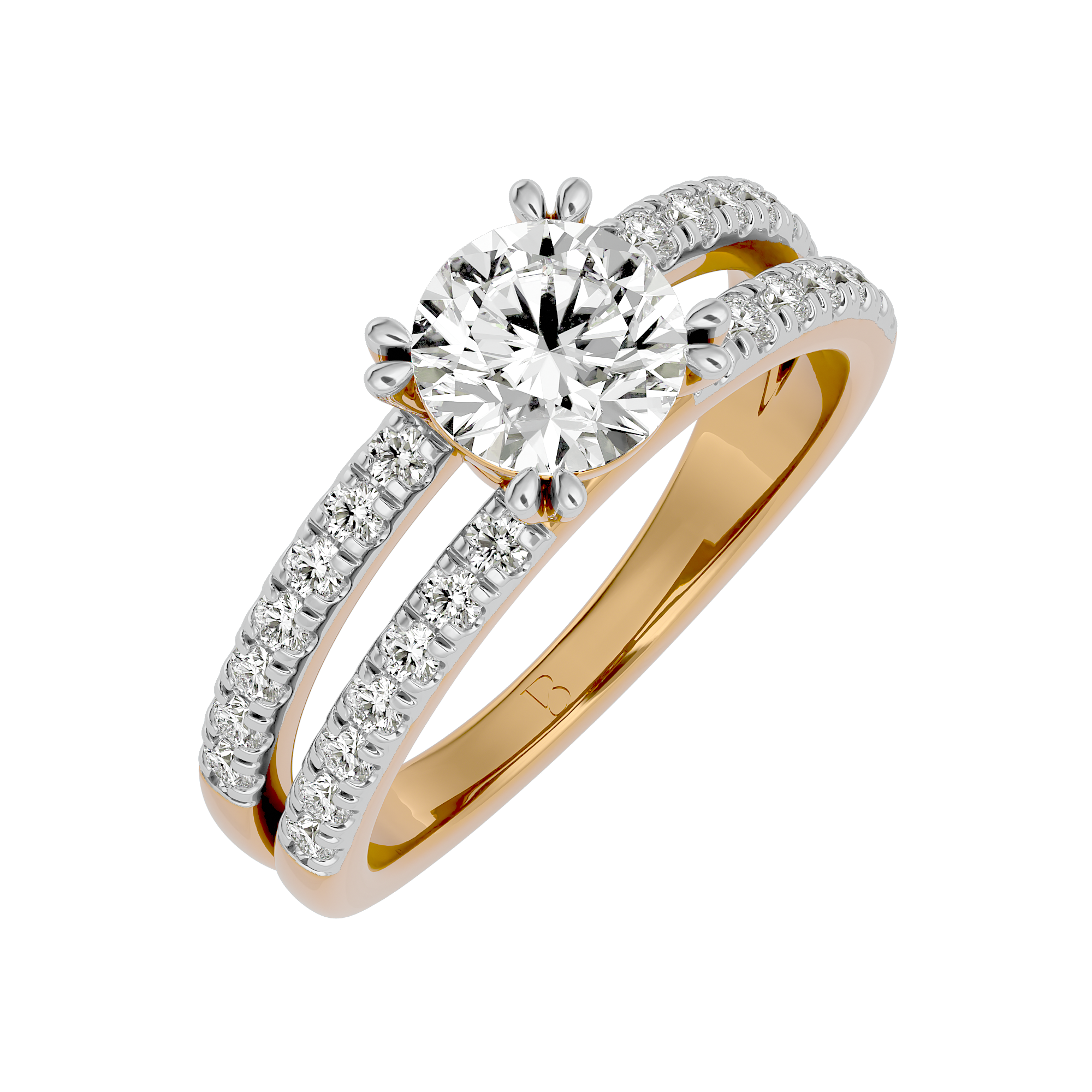 14 KT Yellow Gold Solitaire Lab Grown Diamond Ring