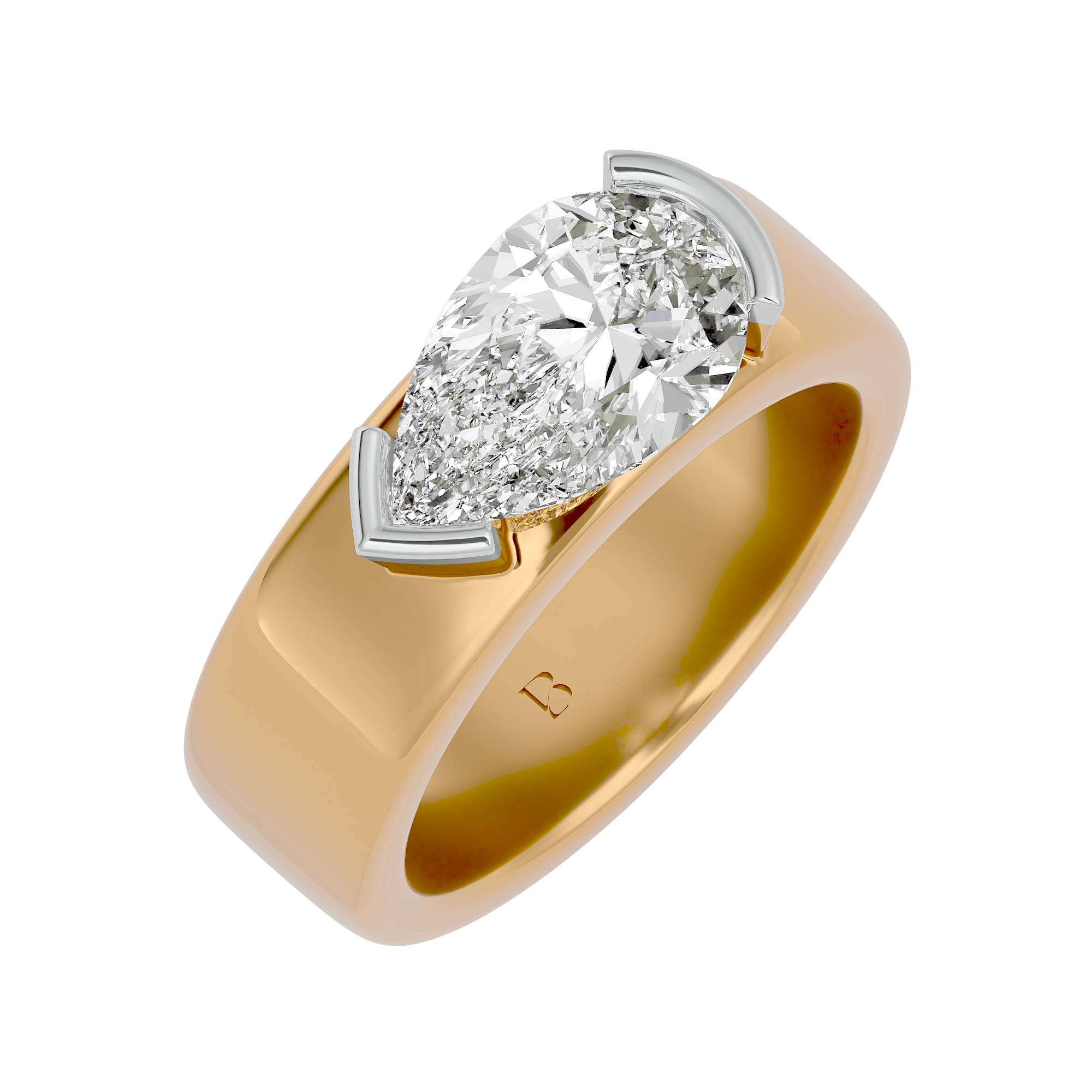 Ethereal Pear Sparkle White Gold Ring