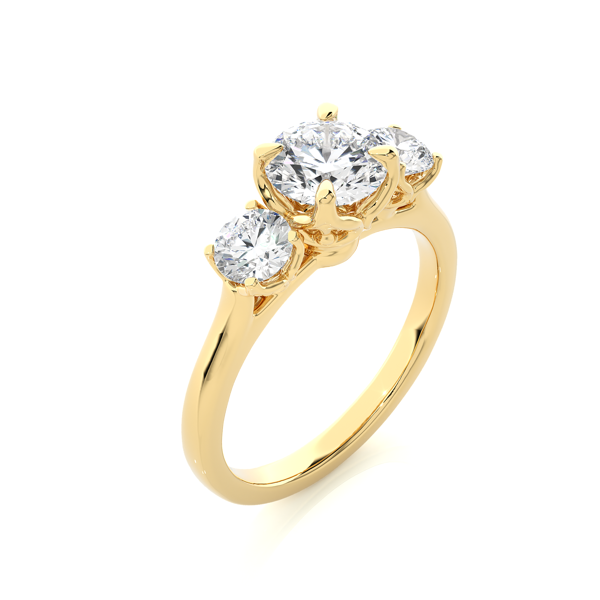 Trinet Solitaire Lab Grown Diamond Ring