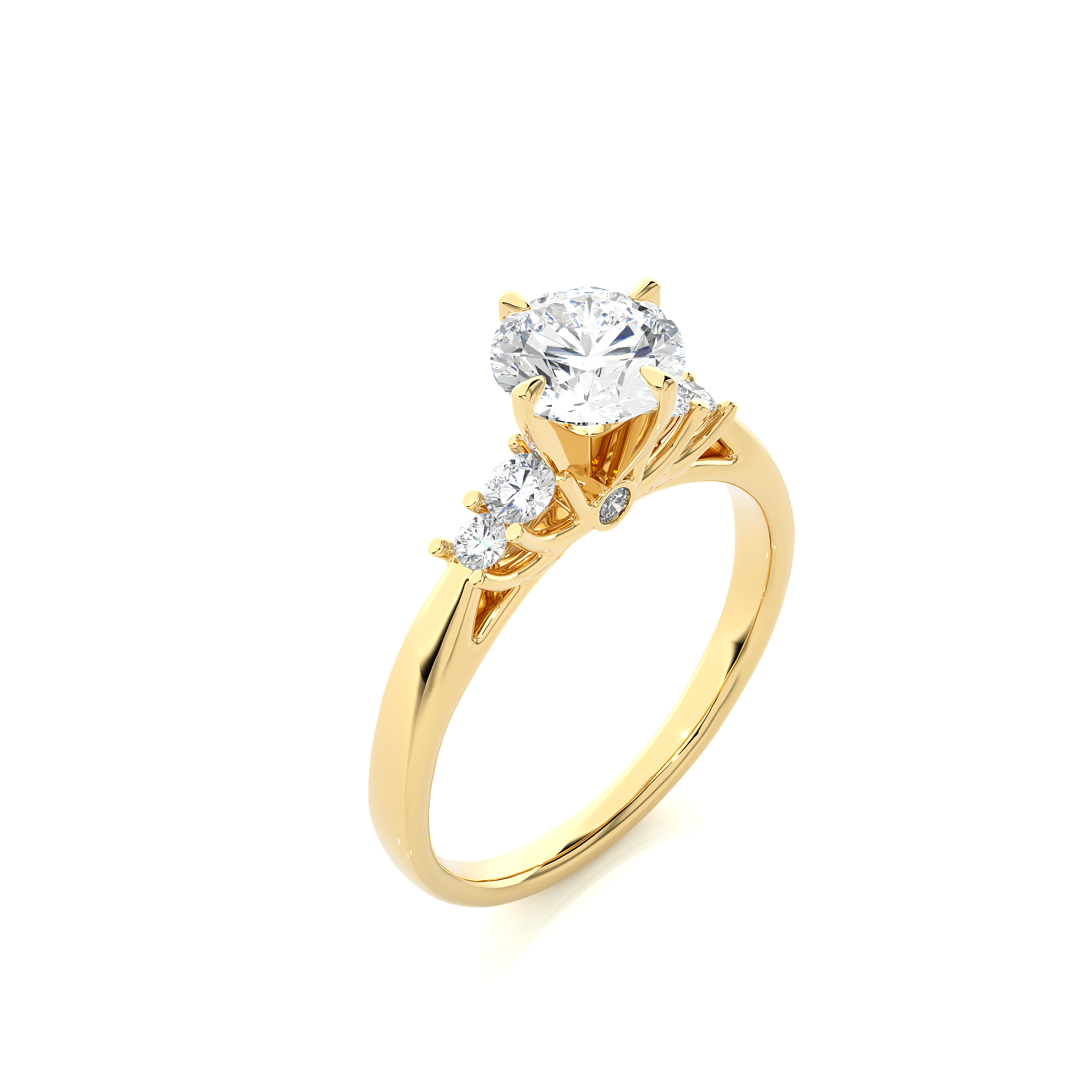 Yellow Gold 0.69Ct Solitaire Diamond Astrum Ring - Blu Diamonds