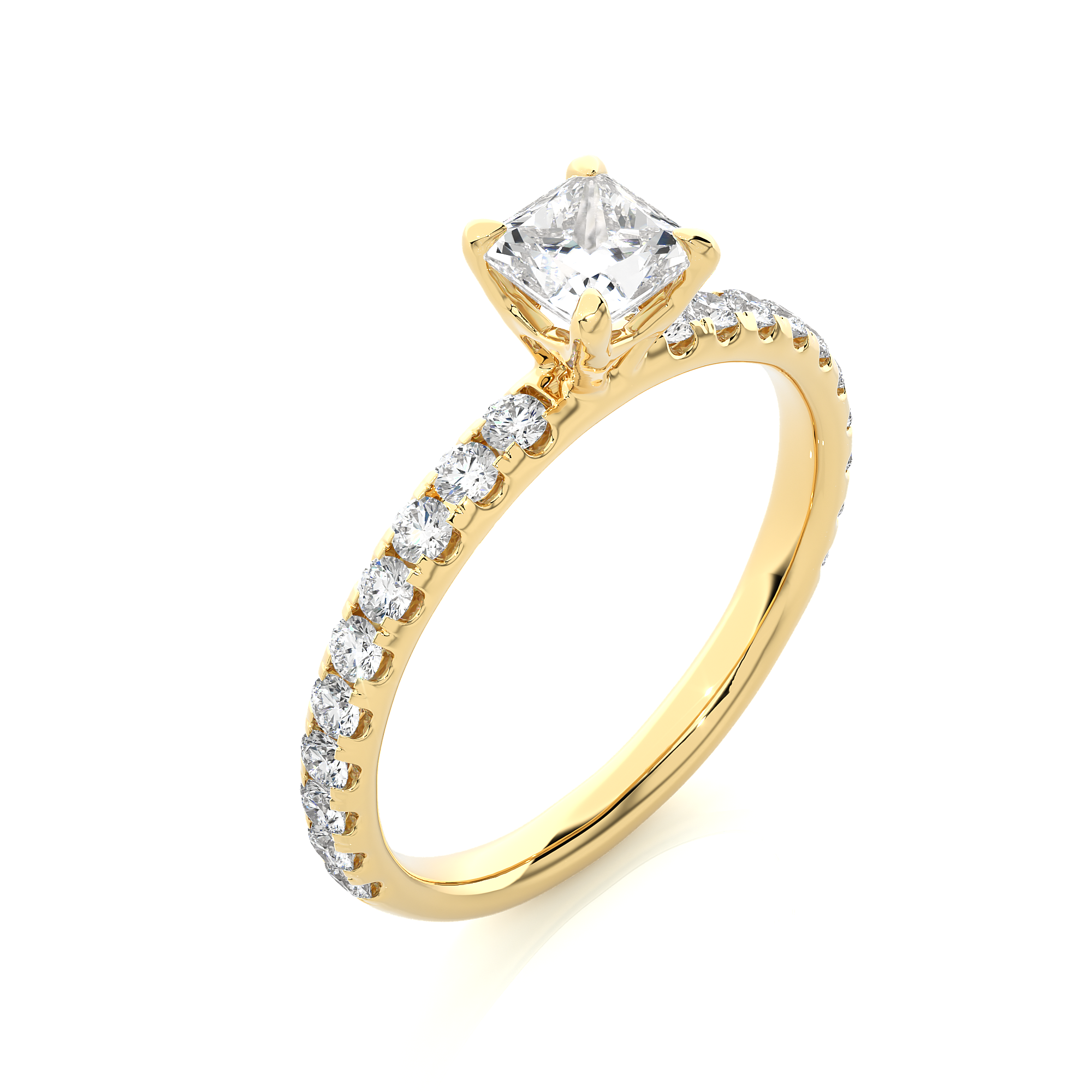 1.01Ct Solitaire Diamond Round Cut Ring in 14Kt Yellow Gold - Blu Diamonds