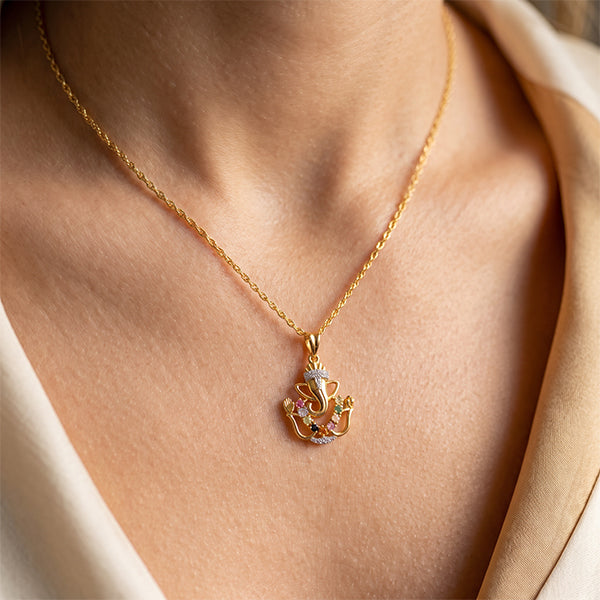 Ganesha Lab Grown Diamond Pendant