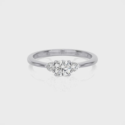 Lab Grown Solitaire 14Kt White Gold Diamond Ring