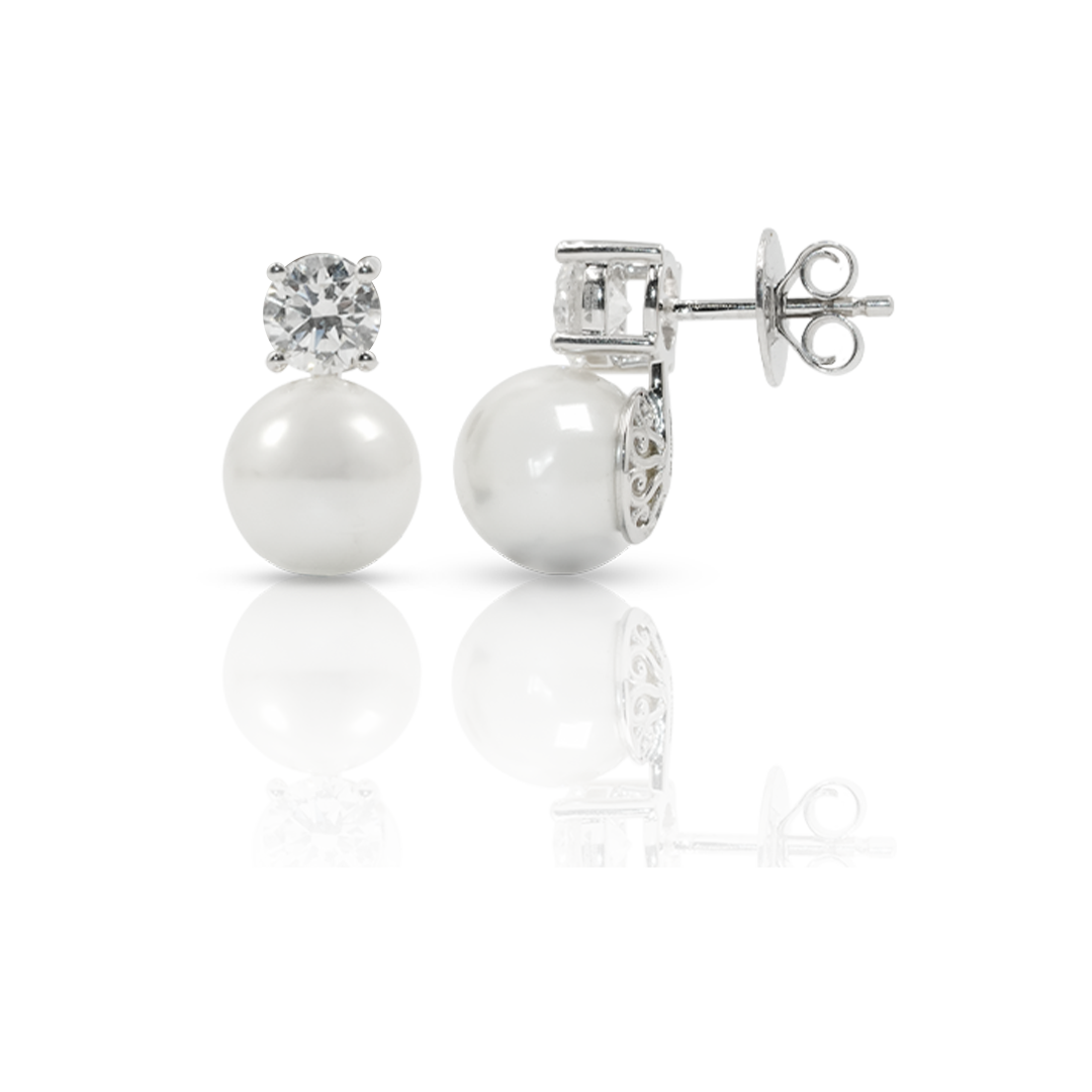 Pearl Radiance Diamond Earrings
