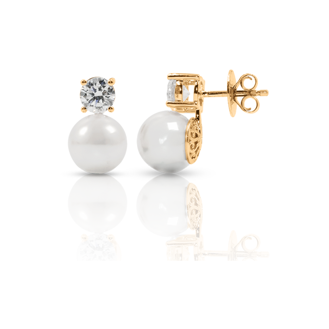 Pearl Radiance Diamond Earrings