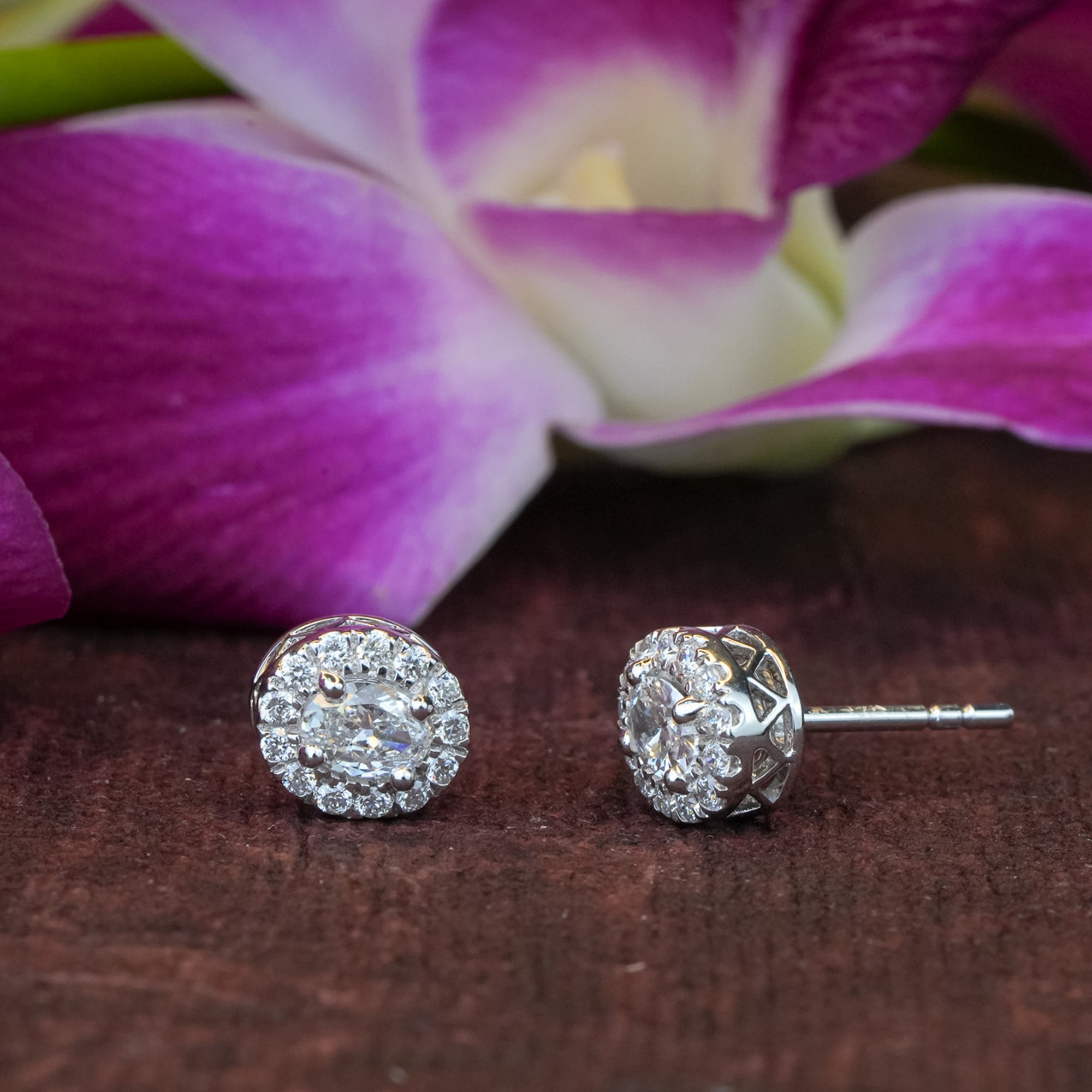 White Gold 0.23Ct Round Cut Diamond Earring - Blu Diamonds