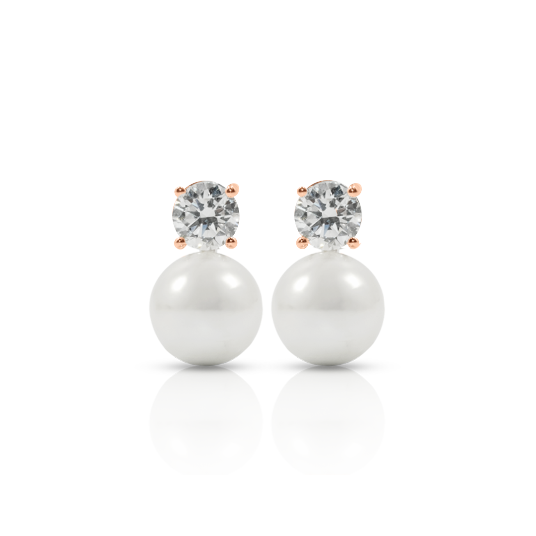 Pearl Radiance Diamond Earrings