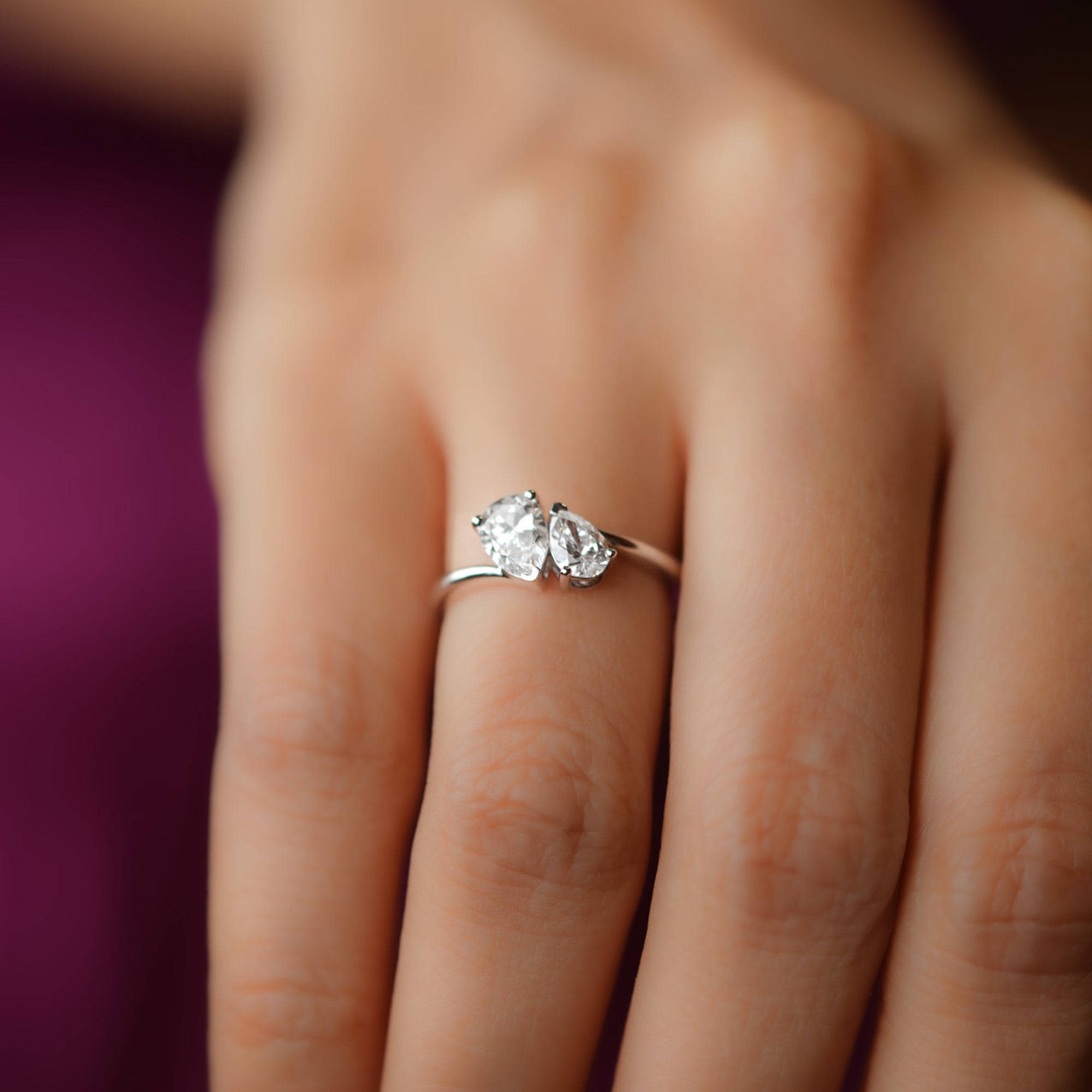 Women wearing Eternal Blend Solitaire Lab Grown Diamond Ring