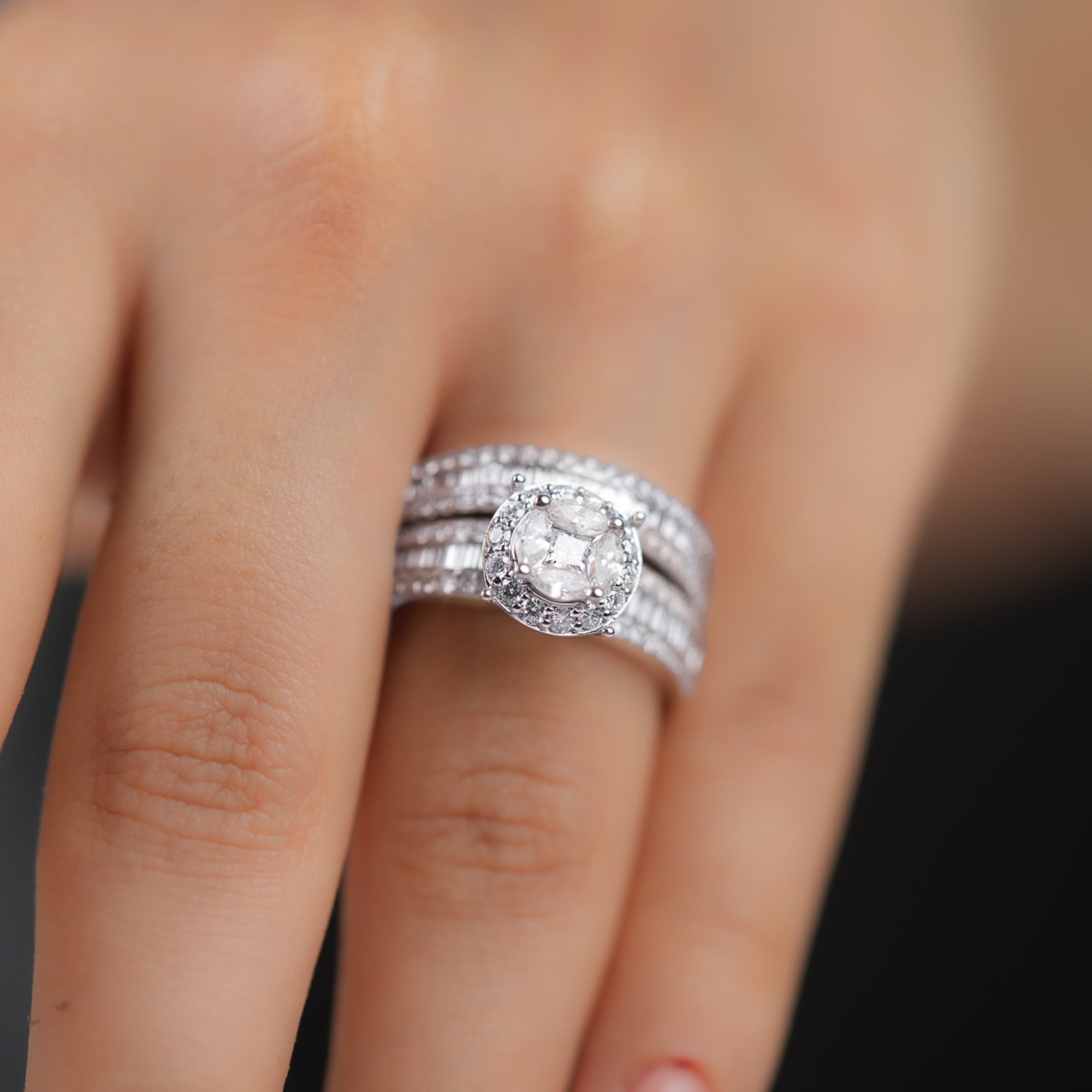 Princess Cut Engagement Ring in 14Kt White Gold - Blu Diamonds