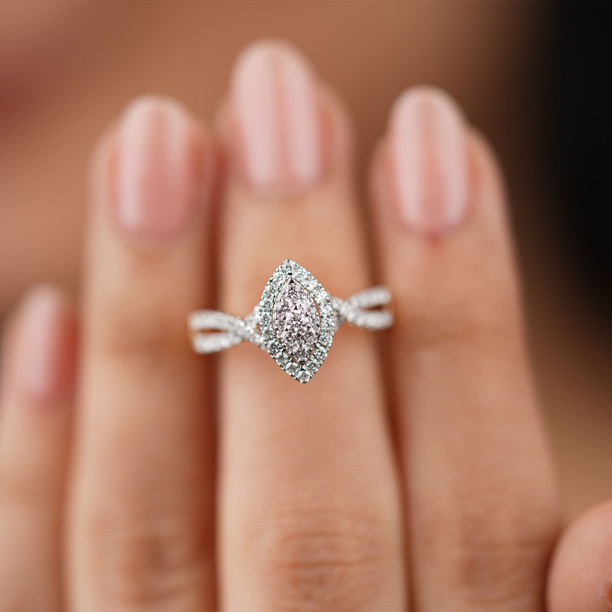 Women Lab Grown Diamond Engagement Ring in 14Kt Gold - Blu Diamonds