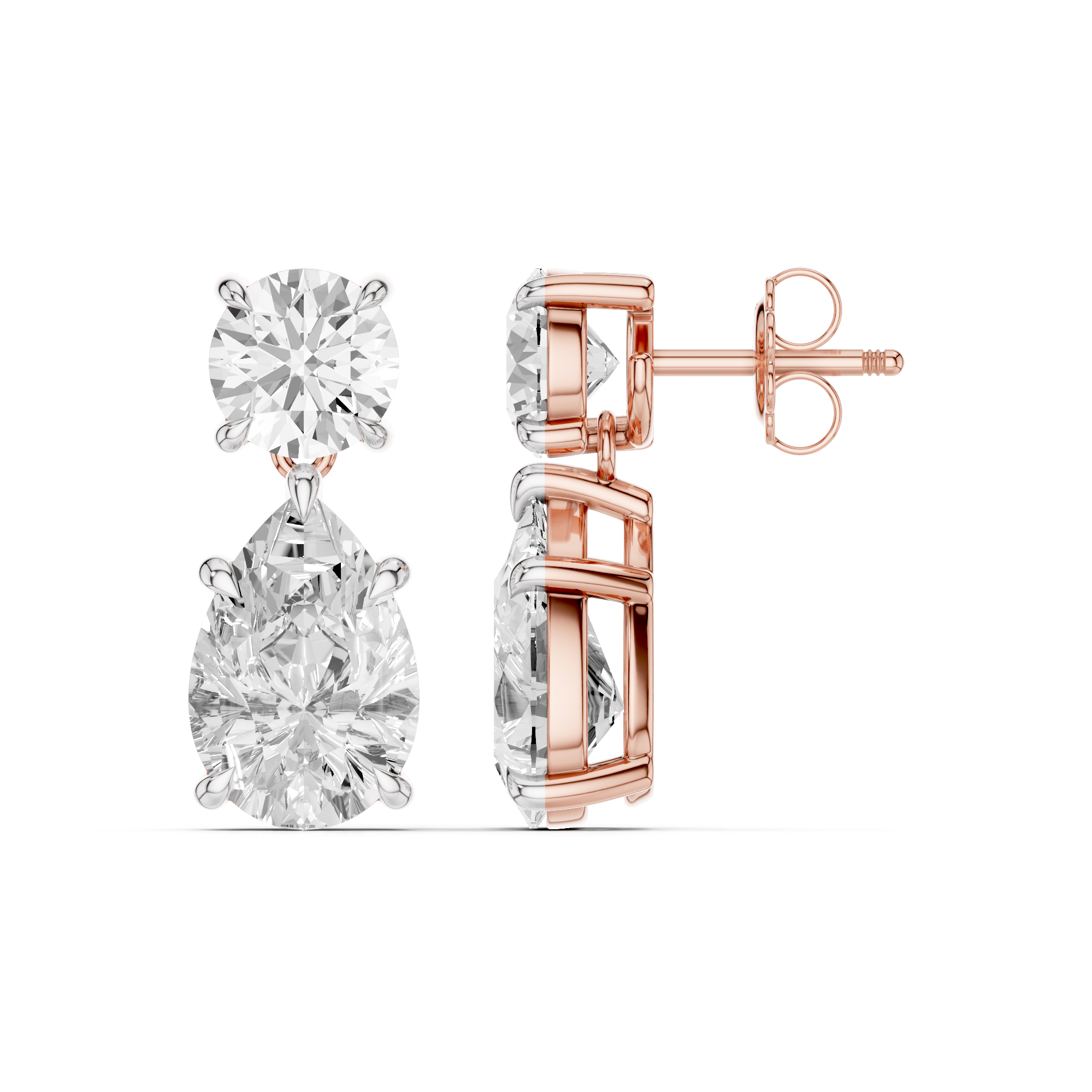 Opaline Pear Lab Grown Diamond Dangles Earrings