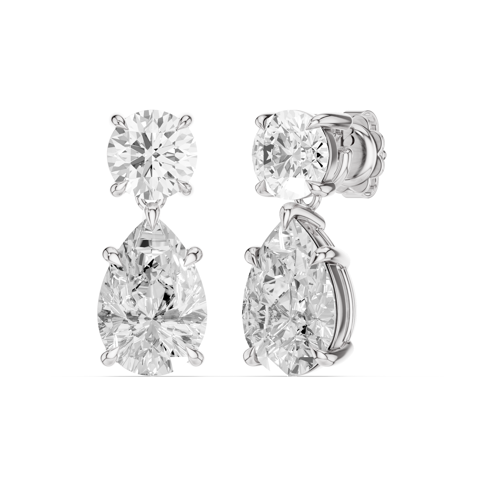 Opaline Pear Lab Grown Diamond Dangles Earrings