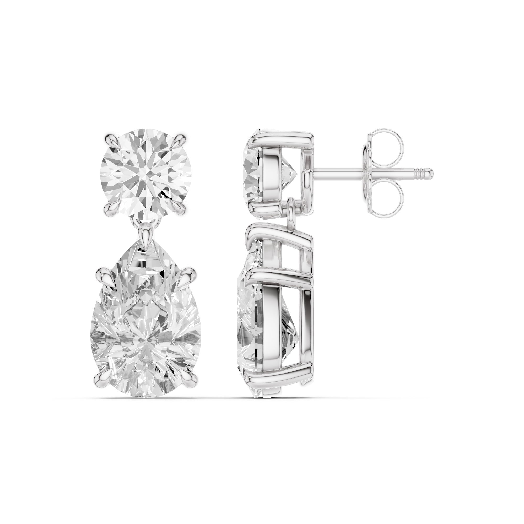 Opaline Pear Lab Grown Diamond Dangles Earrings