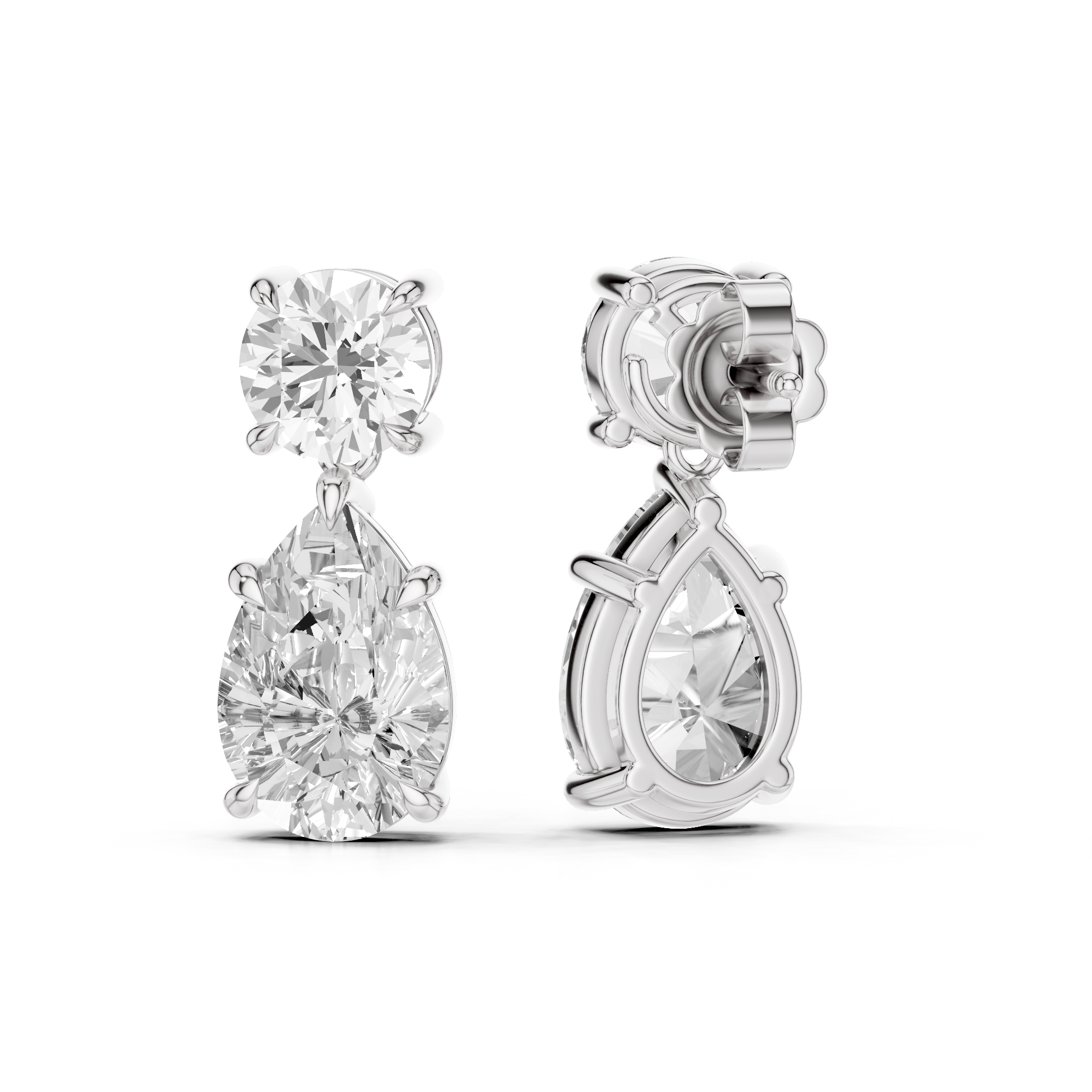 Opaline Pear Lab Grown Diamond Dangles Earrings