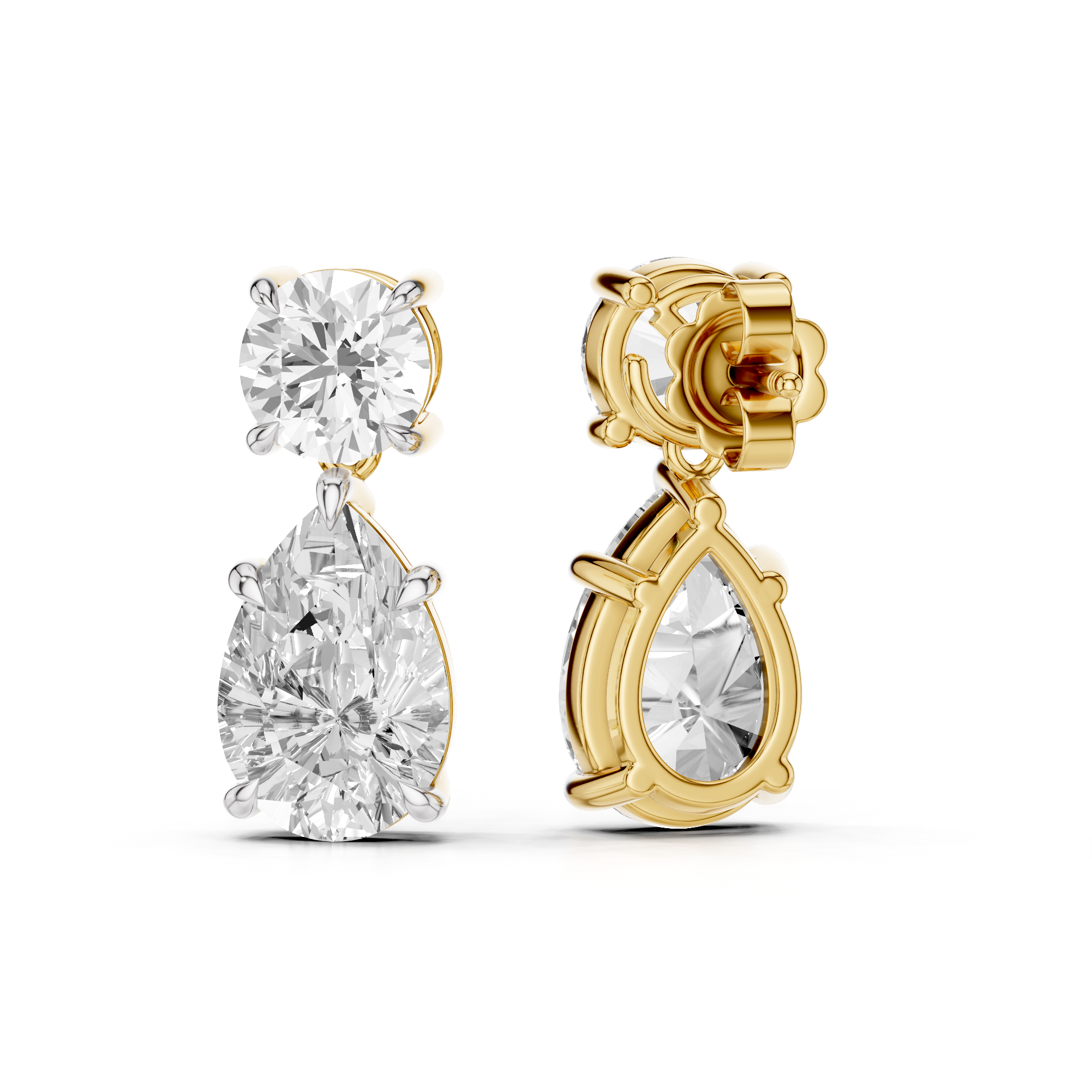 Opaline Pear Lab Grown Diamond Dangles Earrings