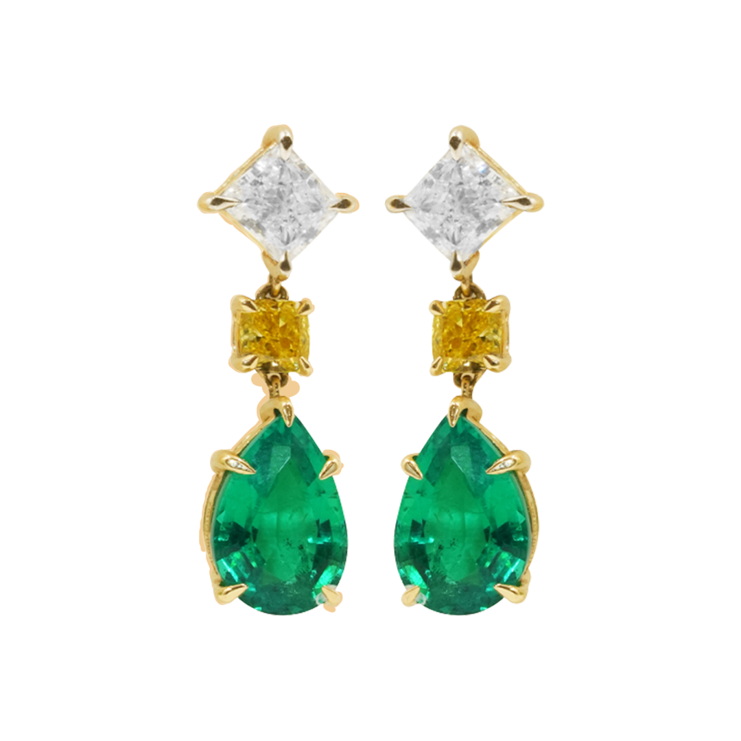 Verdant Glow Trio Earrings