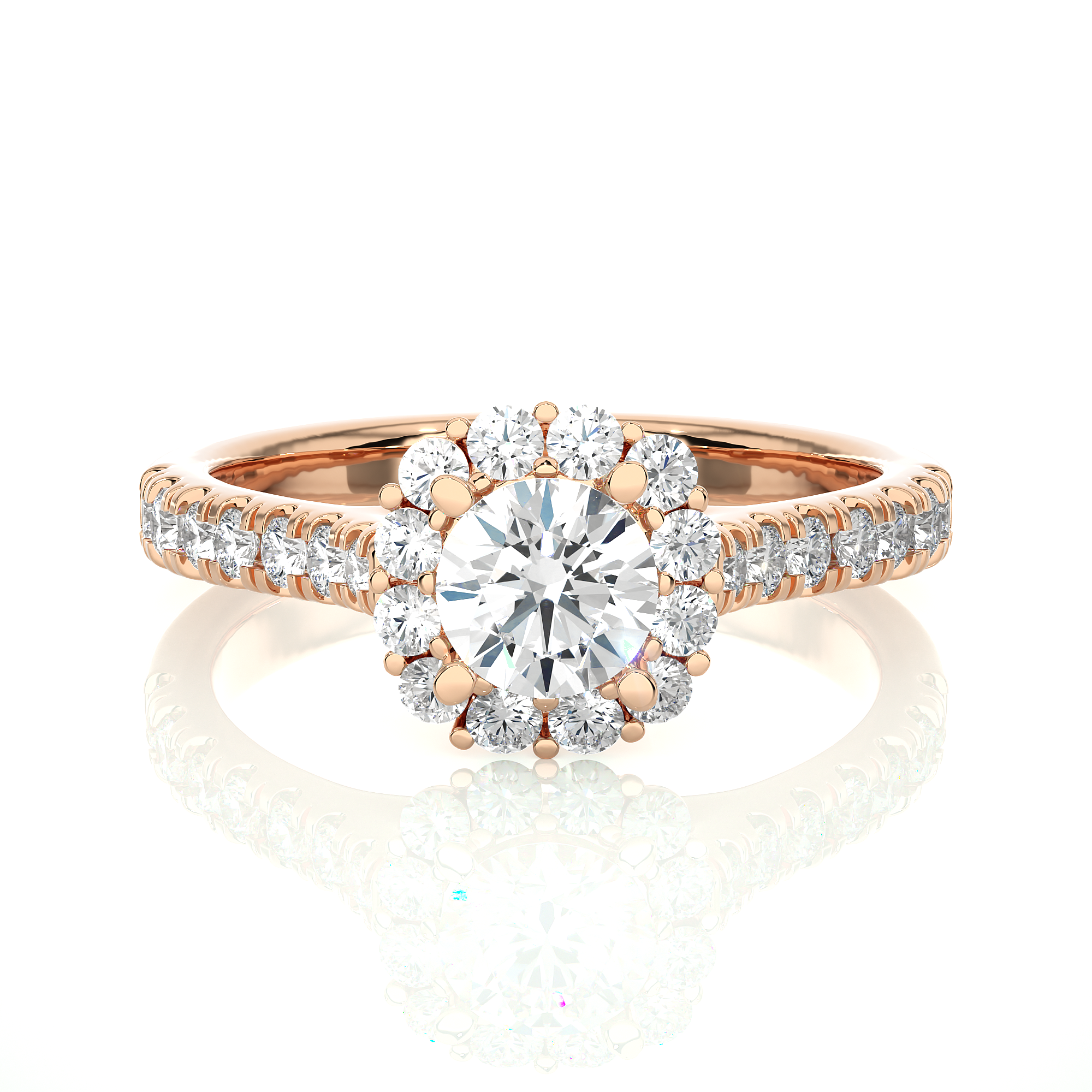 1.10Ct Round Cut Solitaire Diamond Ring in Rose Gold - Blu Diamonds