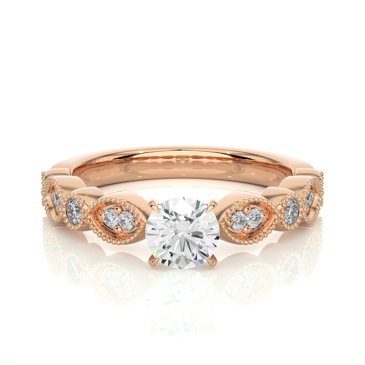 Victorian Splendor Solitaire Lab Grown Diamond Ring