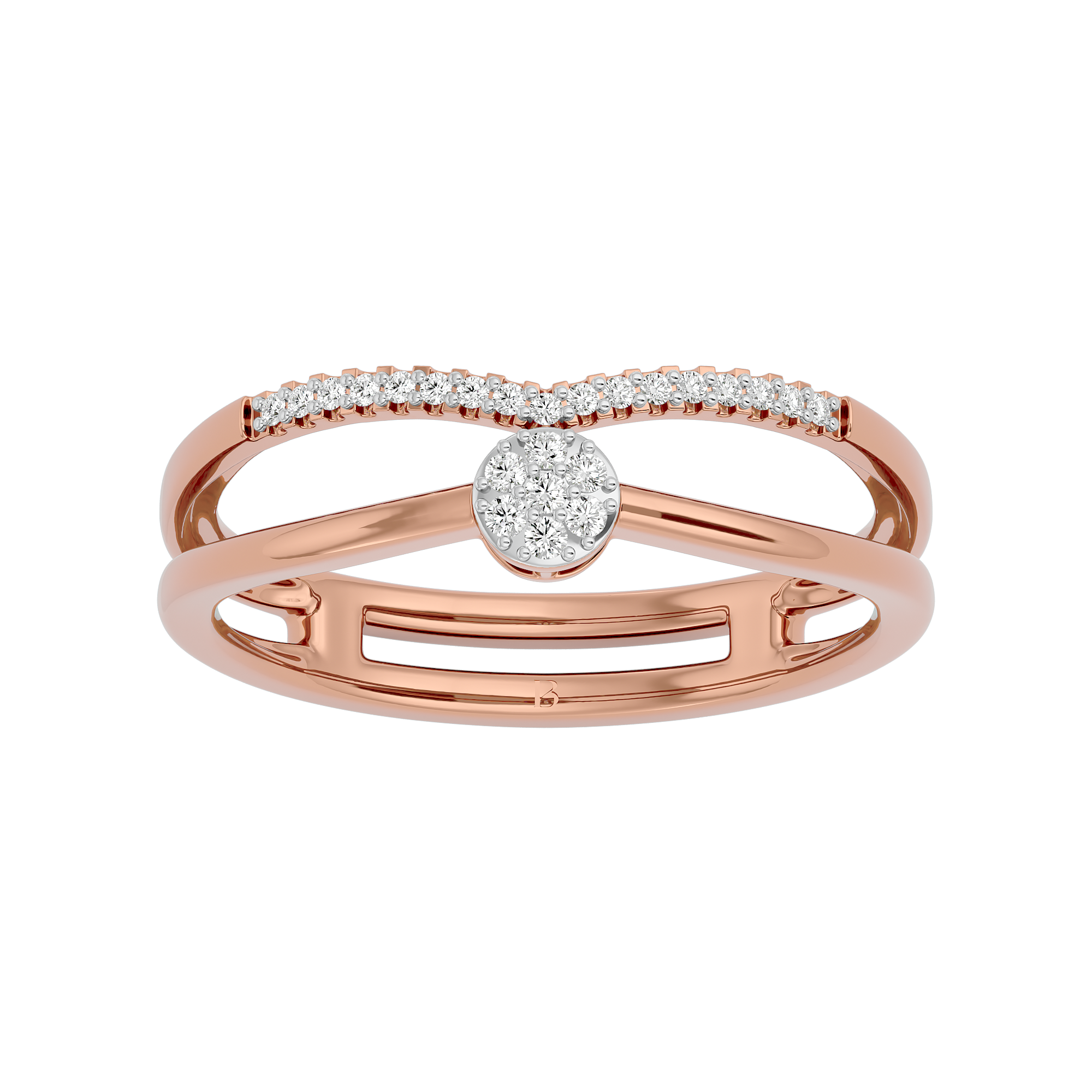 0.09Ct Daily Wear Diamond Ring in Rose Gold - Blu DIamonds