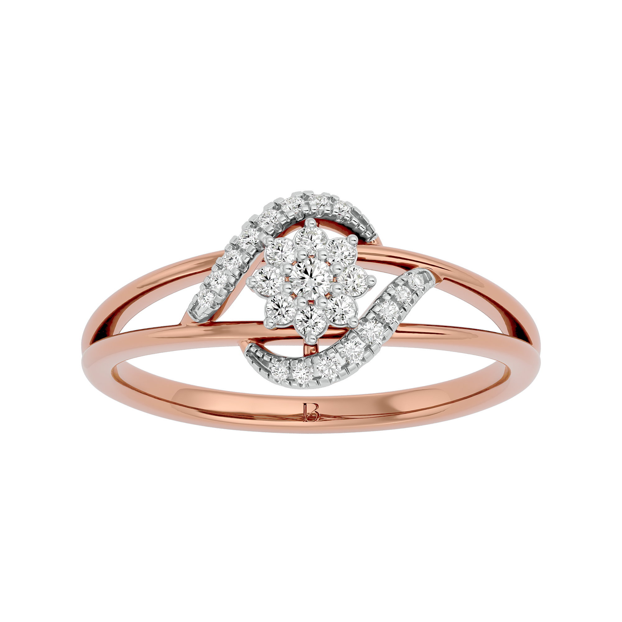 Rose Gold 0.17 Carat Diamond Ring - Blu Diamonds