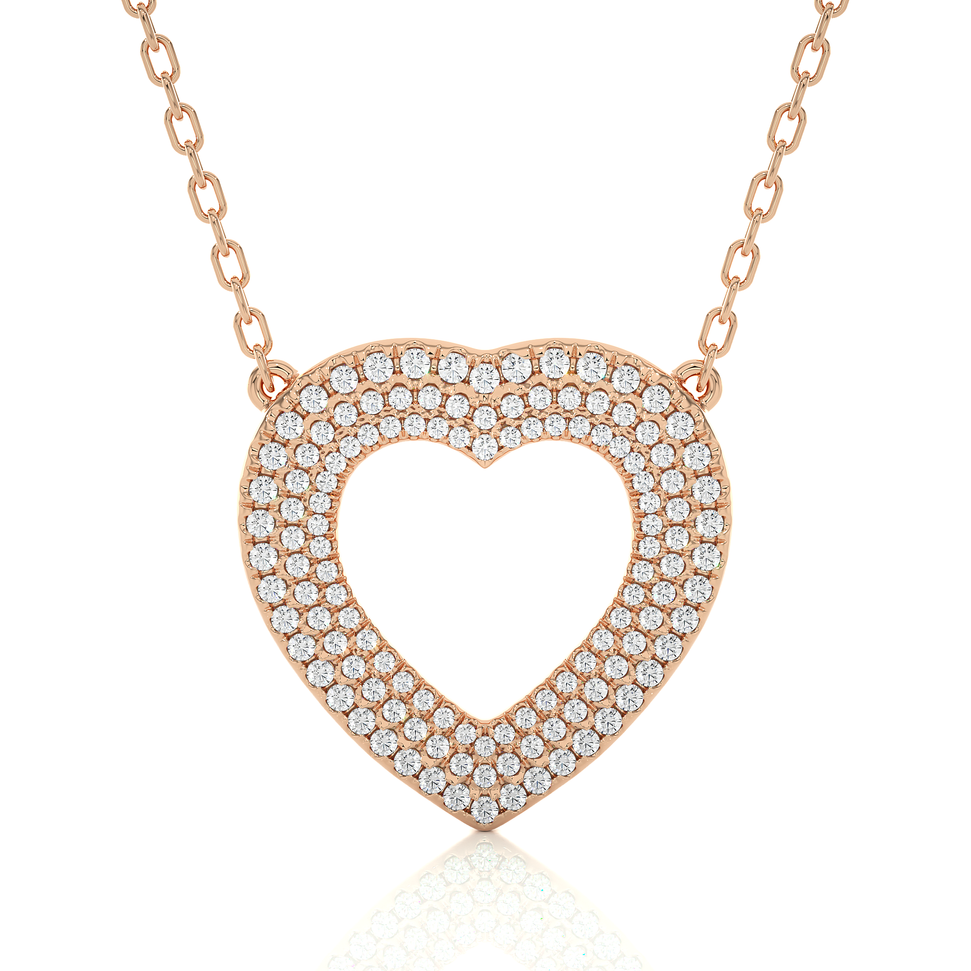 0.73Ct Round Lab Grown Diamond Pendant in 14kt Rose Gold - Blu Diamonds