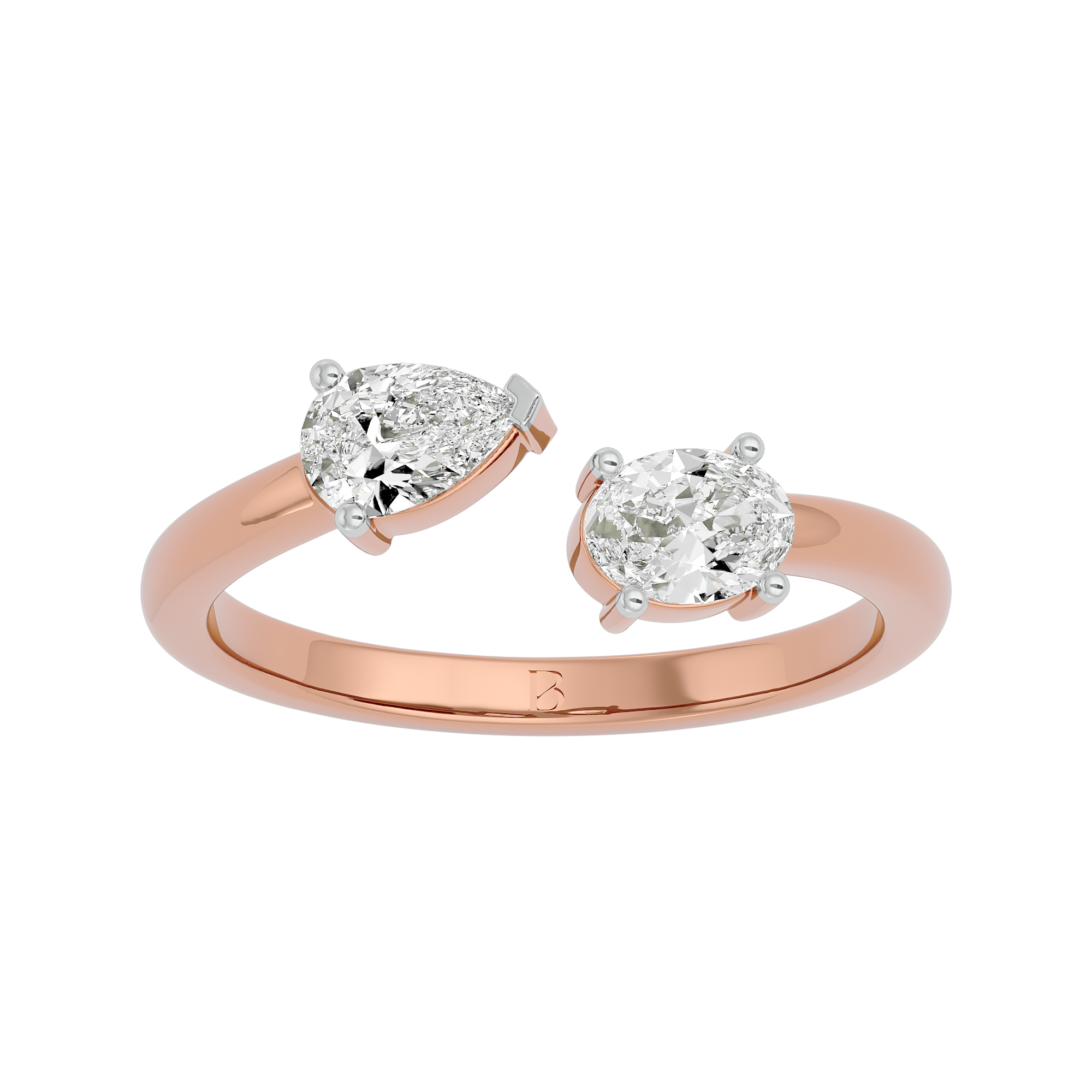 Solitaire 14Kt Rose Gold Metal Lab Grown 0.63 Ct Diamond Ring
