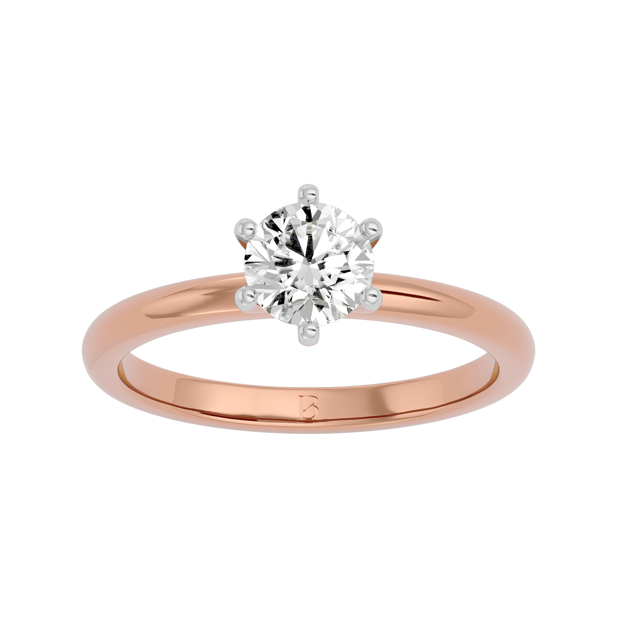 Rose Gold Solitaire Lab Grown Diamond Ring - Blu Diamonds