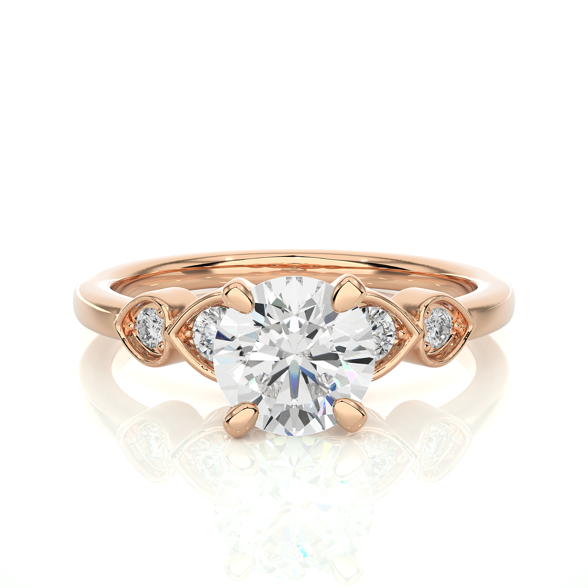 1.21 Ct Round Cut Solitaire Diamond Ring in 14Kt Rose Gold - Blu Diamonds