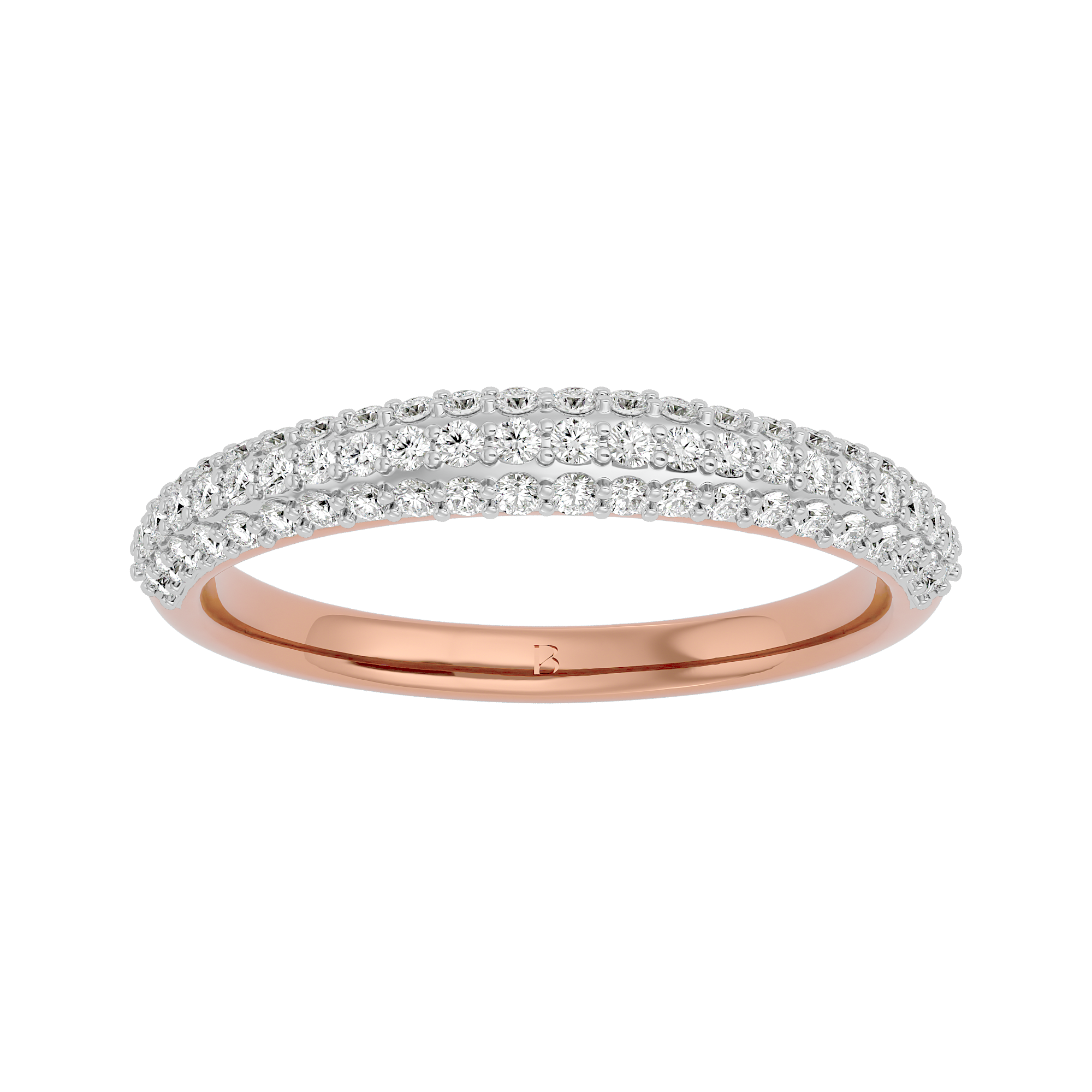 1 Carat Round Cut Diamond Ring in Rose Gold - Blu Diamonds
