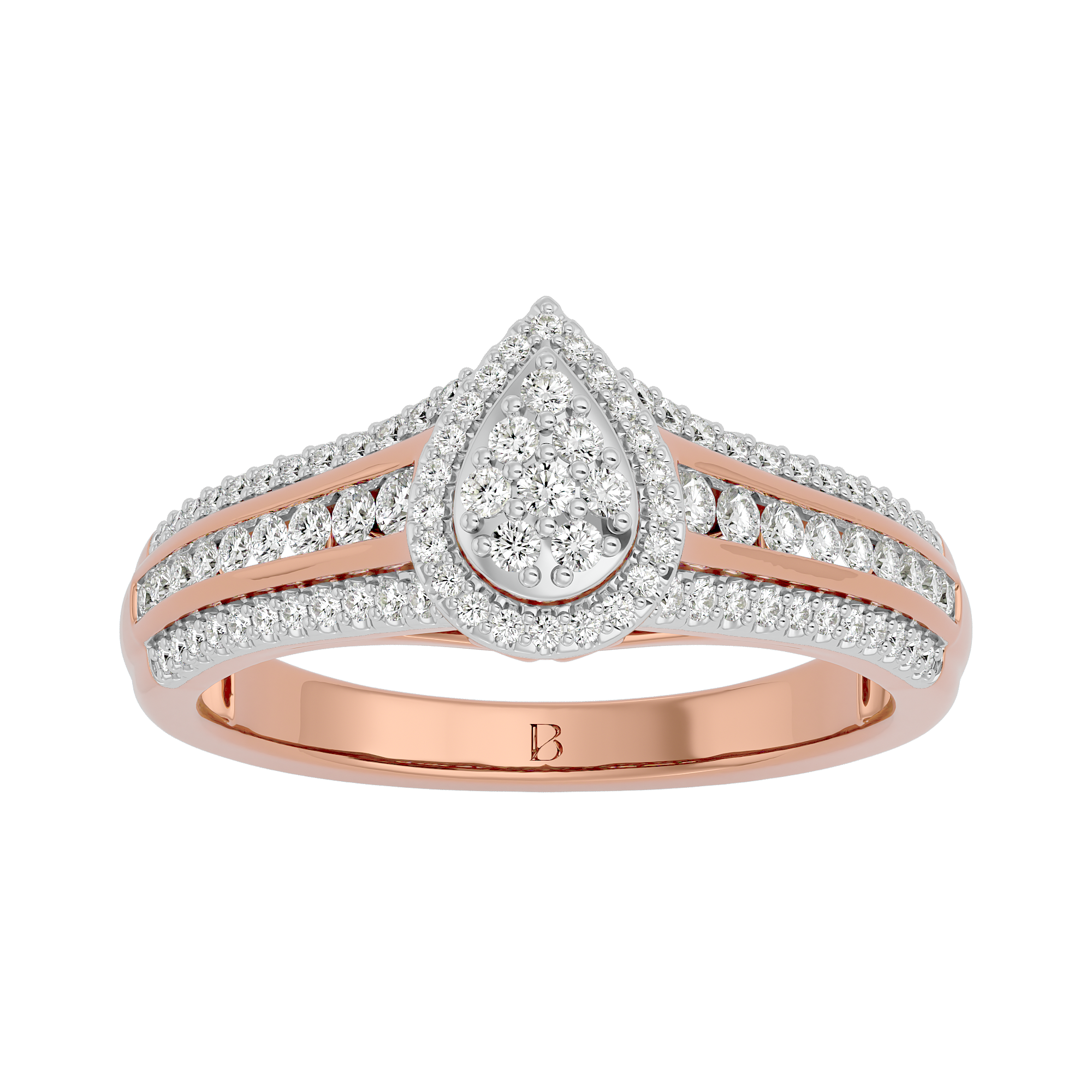 0.53Ct Round Engagement Ring in Rose Gold - Blu Diamonds
