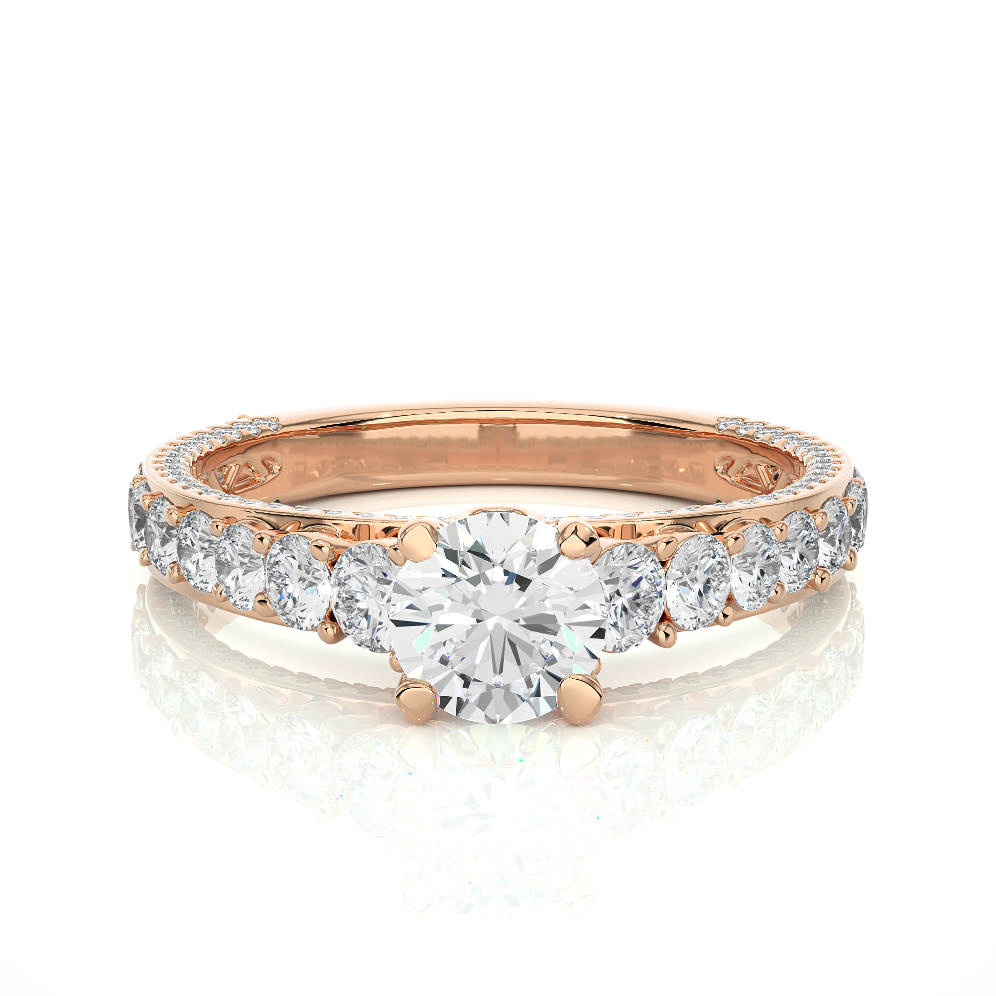 Charme de l'Art Nouveau Solitaire Lab Grown Diamond Ring
