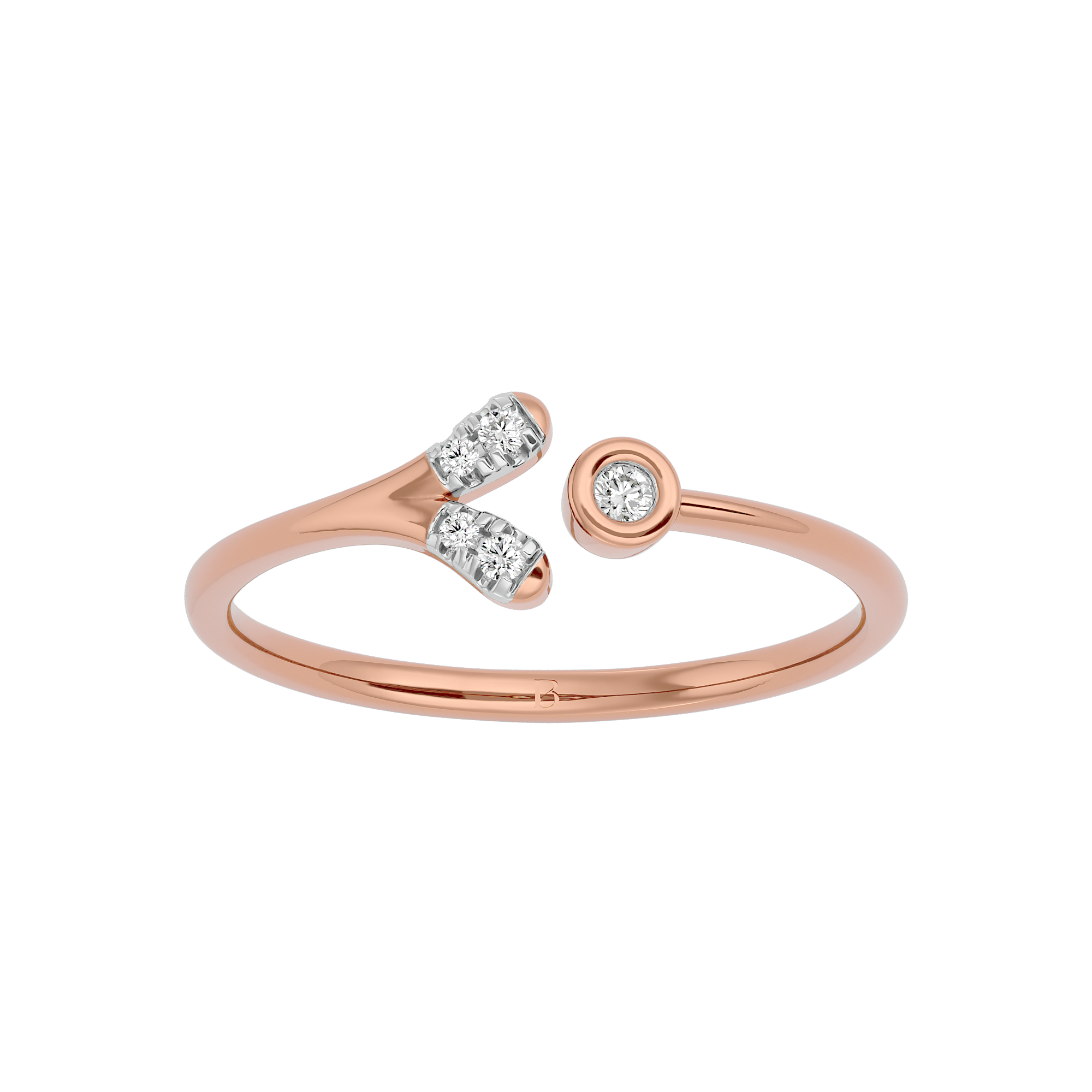 0.04 Ct Lab Grown Diamond Ring in Rose Gold - Blu Diamonds