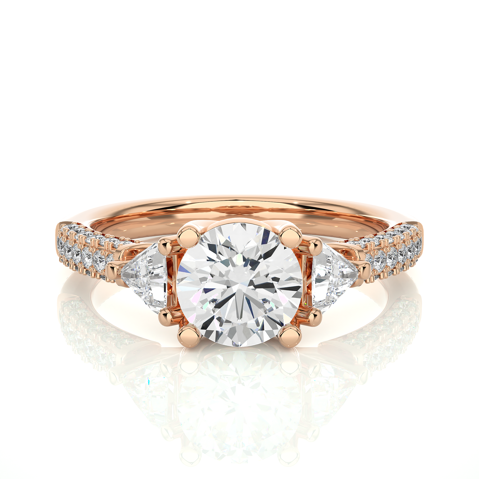 1.63 Ct Round Solitaire Diamond Ring in Rose Gold - Blu Diamonds