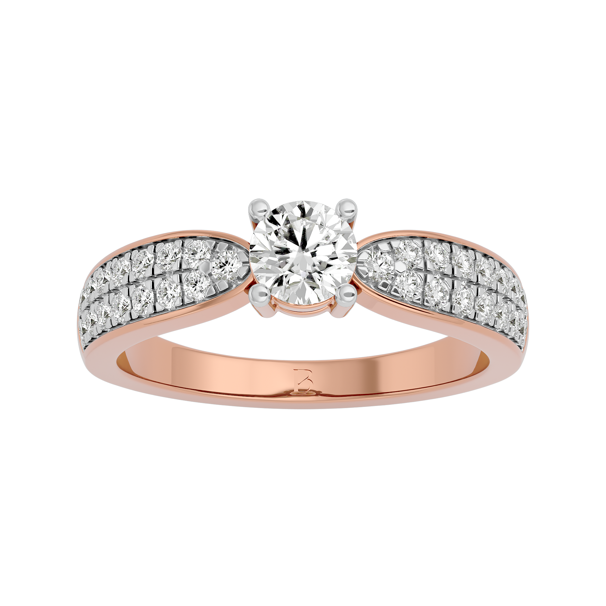 14Kt Rose Gold Solitaire Lab Grown 0.63 Ct Diamond Ring - Blu Diamonds