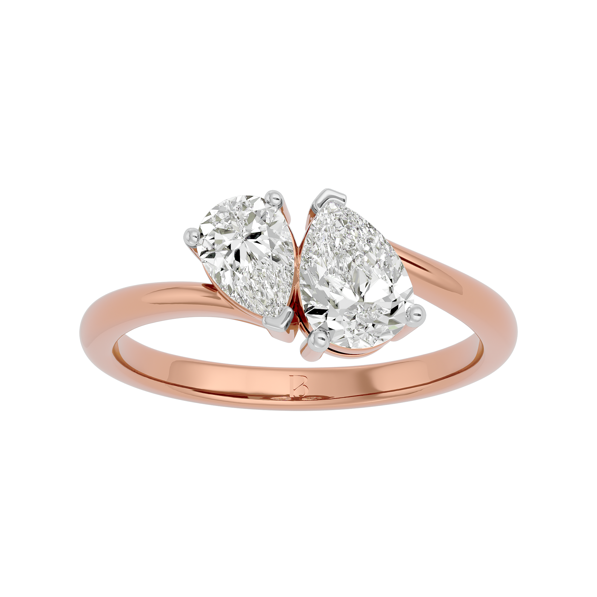Solitaire Lab Grown Diamond Ring -14 Kt Rose Gold - Blu Diamonds 