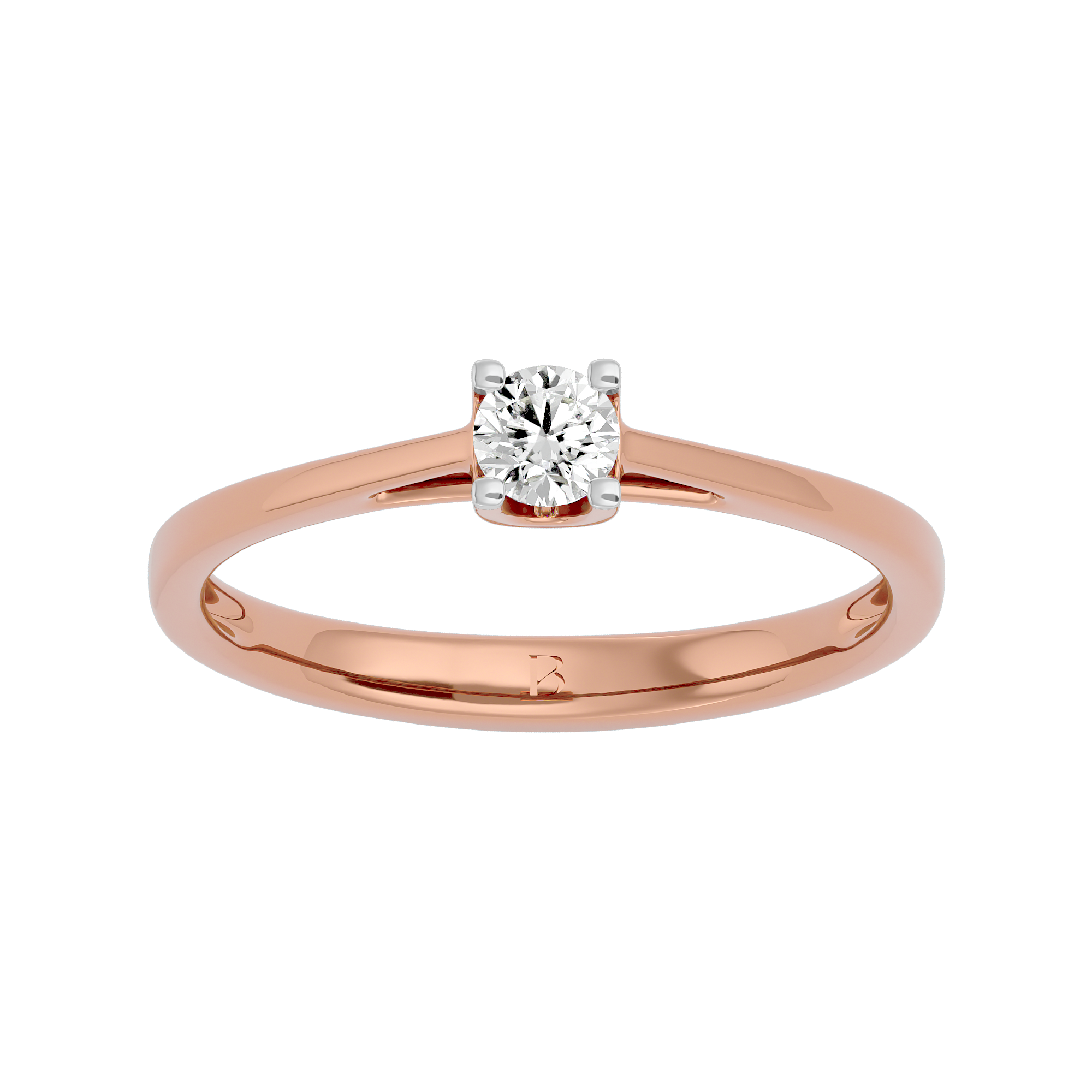 Rose gold 0.17 Ct lab grown diamond enagagement ring - Blu Diamonds
