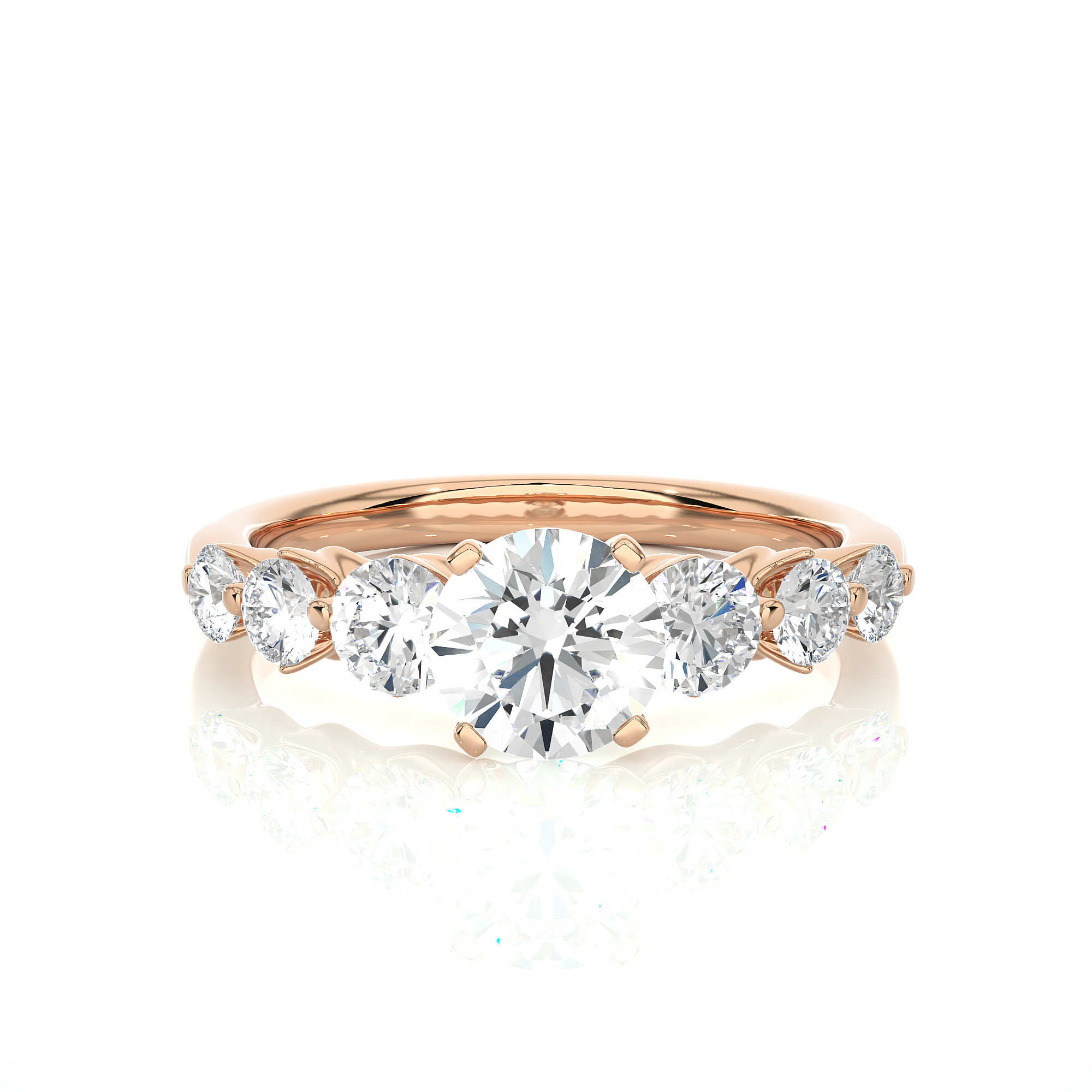 1.43Ct Round Solitaire Diamond Ring in Rose Gold - Blu Diamonds