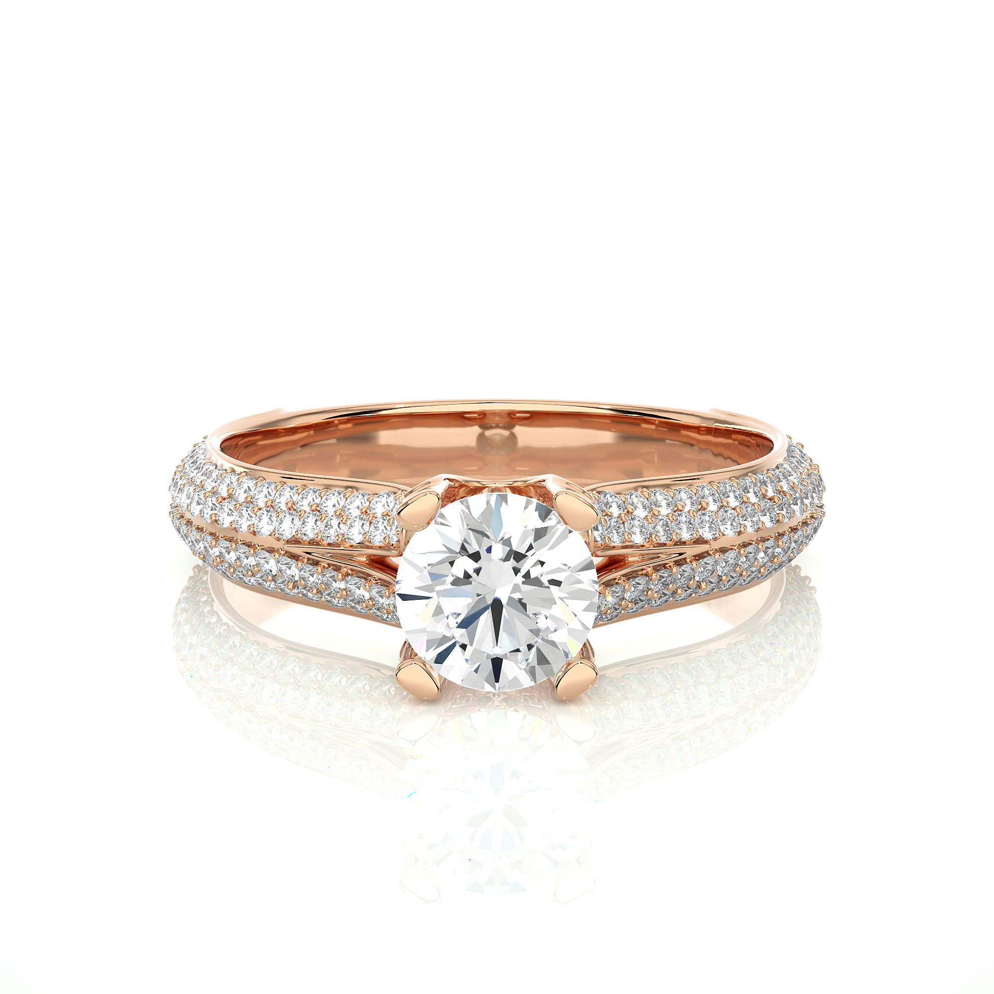 Crystal Crest Solitaire Lab Grown Diamond Ring