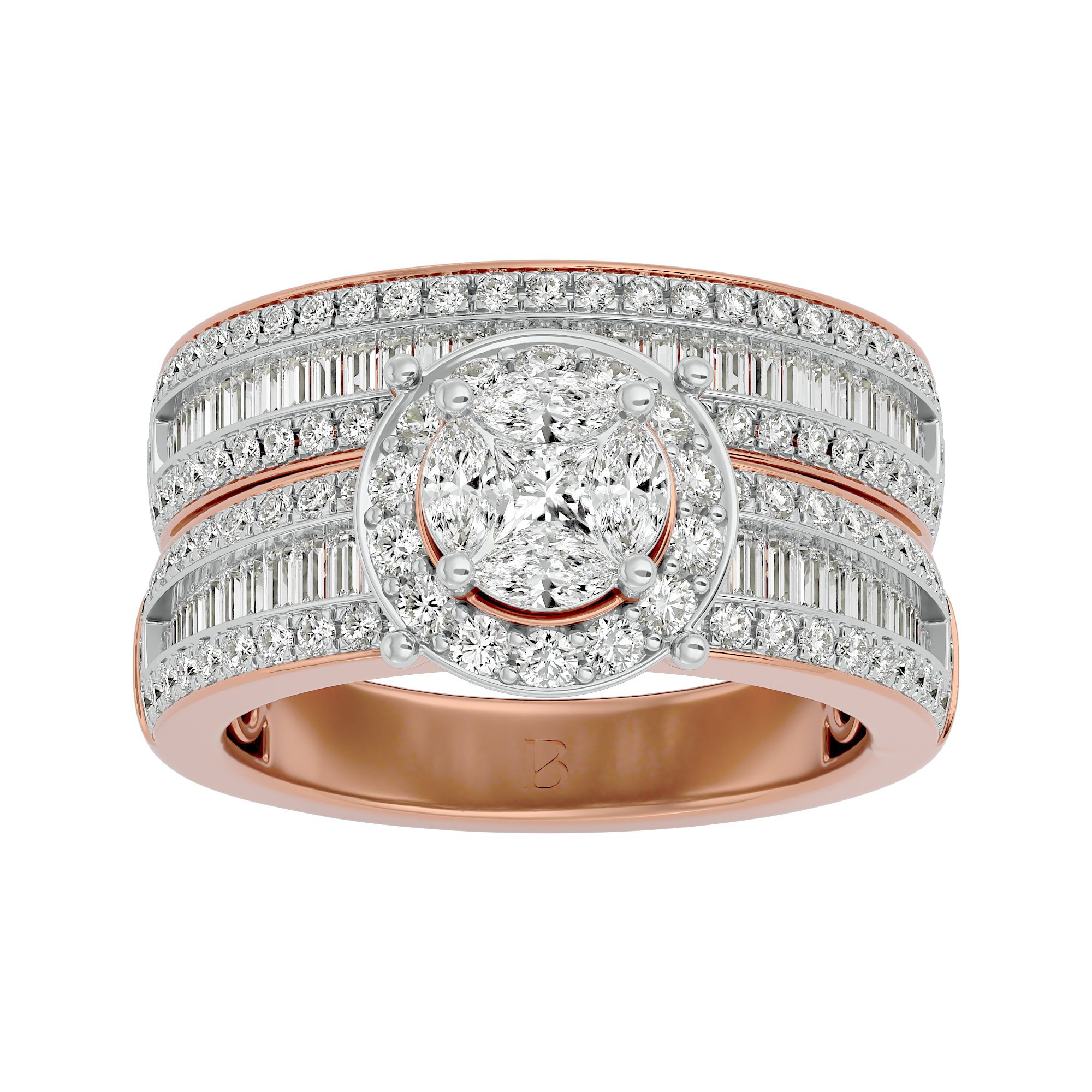 Princess Cut Engagement Ring in 14Kt Rose Gold - Blu Diamonds