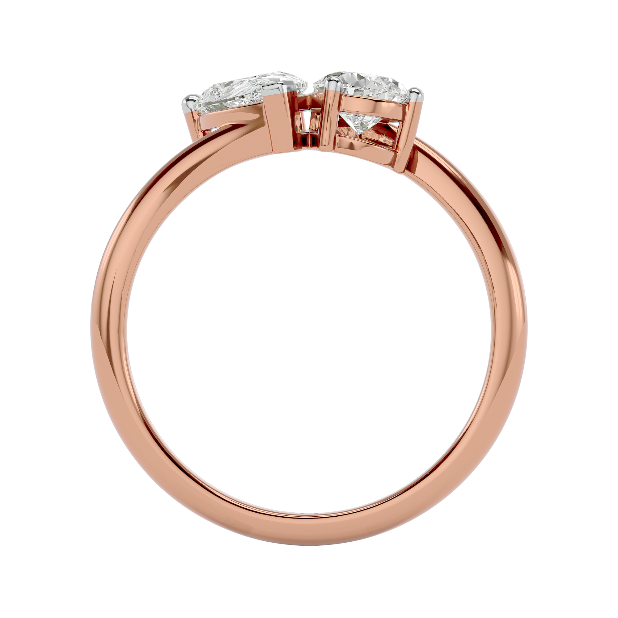 Lab Grown Solitaire Diamond Ring - 14 KT Rose Gold Metal 