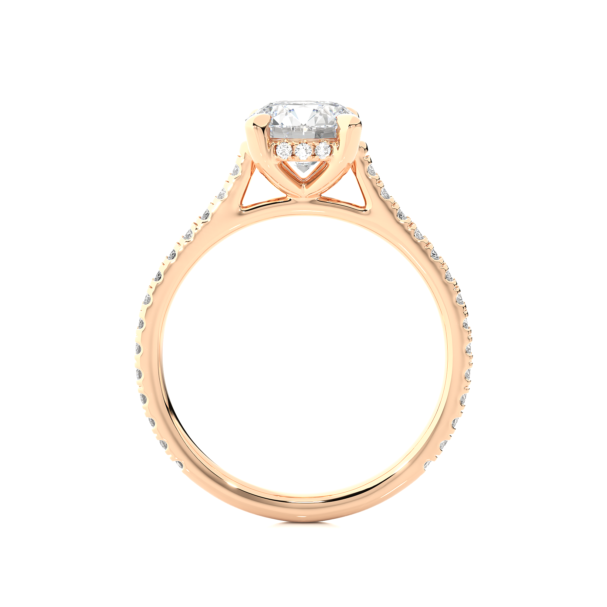 1.58Ct Round Cut Lab Grown diamond Ring in Rose Gold - Blu Diamonds