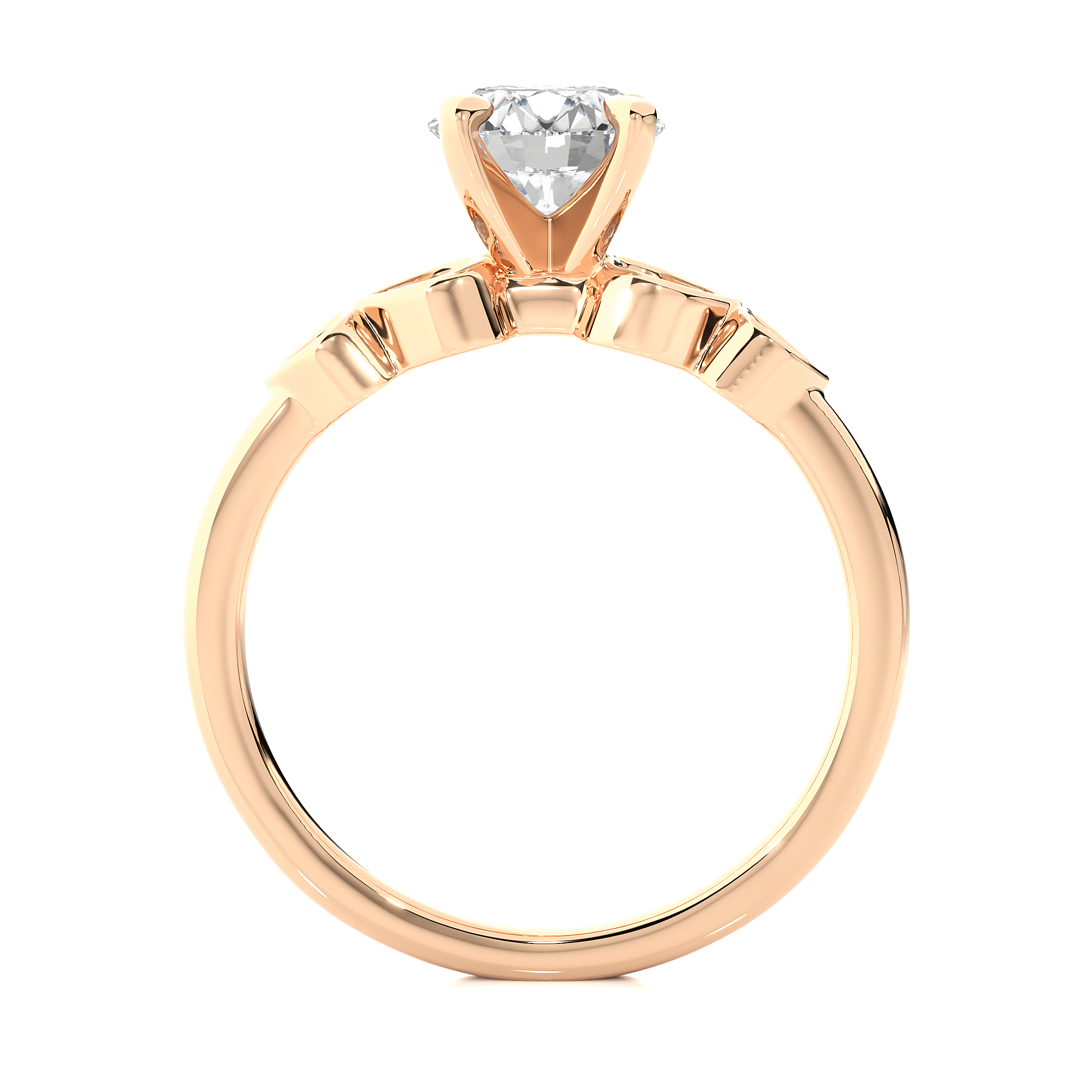 1.21 Ct Round Cut Solitaire Diamond Ring in Rose Gold - Blu Diamonds