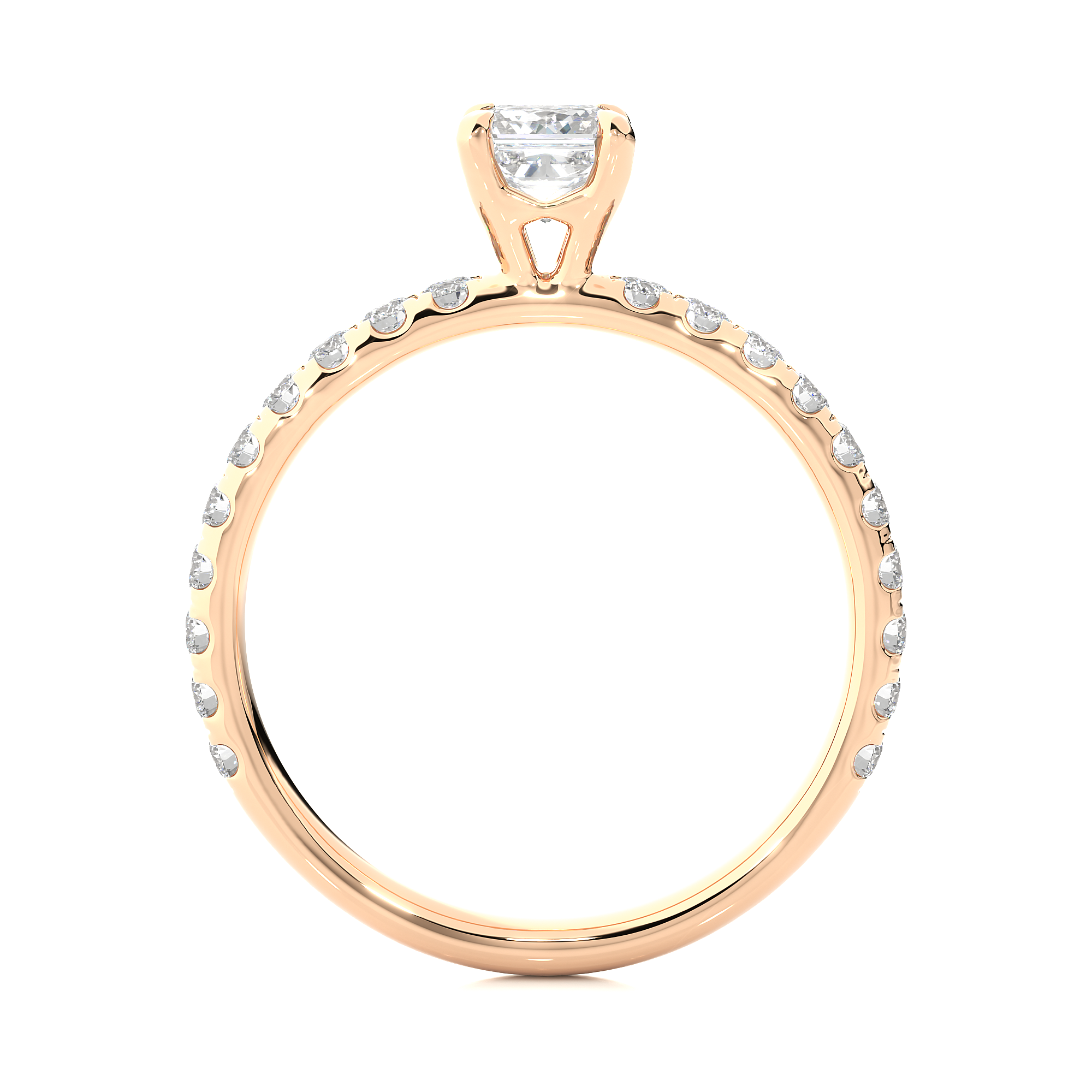 1.01Ct Solitaire Ring With Round Cut Diamond in 14Kt Rose Gold - Blu Diamonds