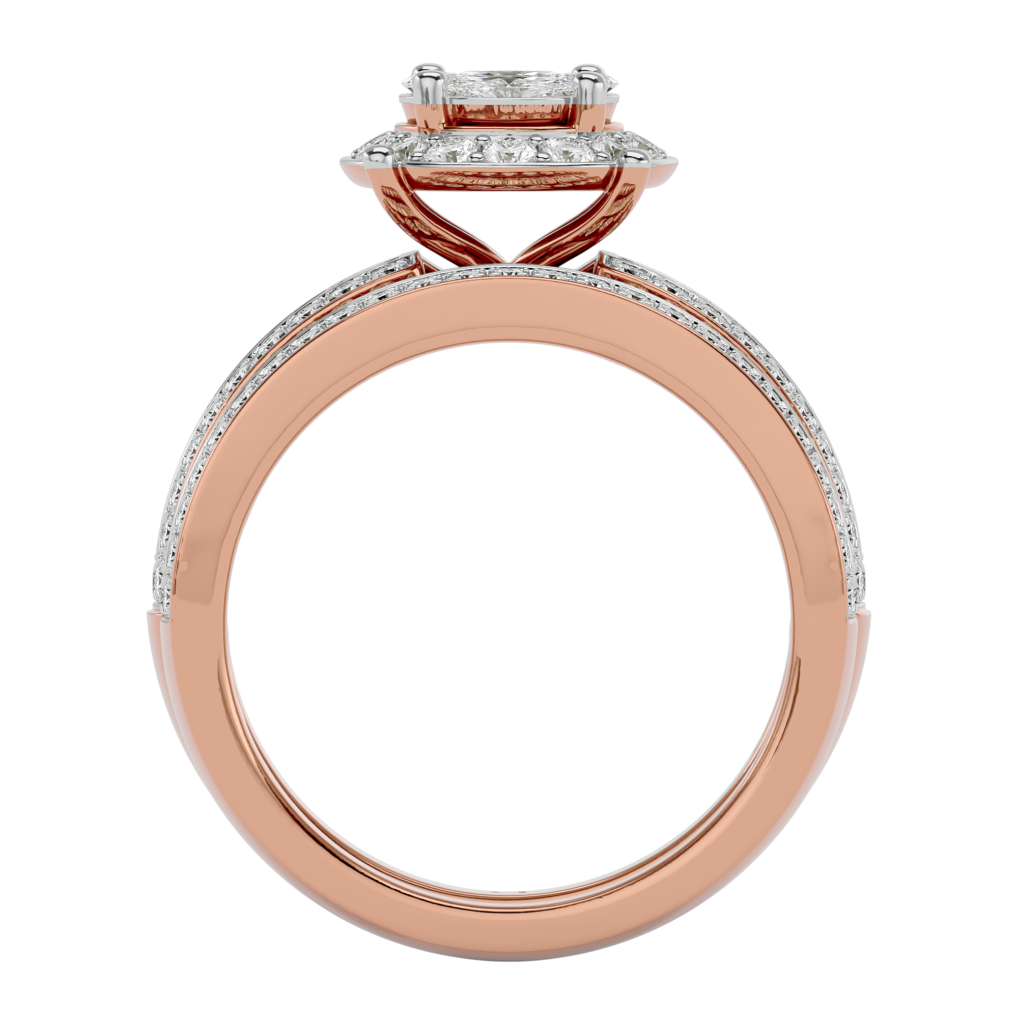 Princess Cut Engagement Ring in Rose Gold - Blu Diamonds