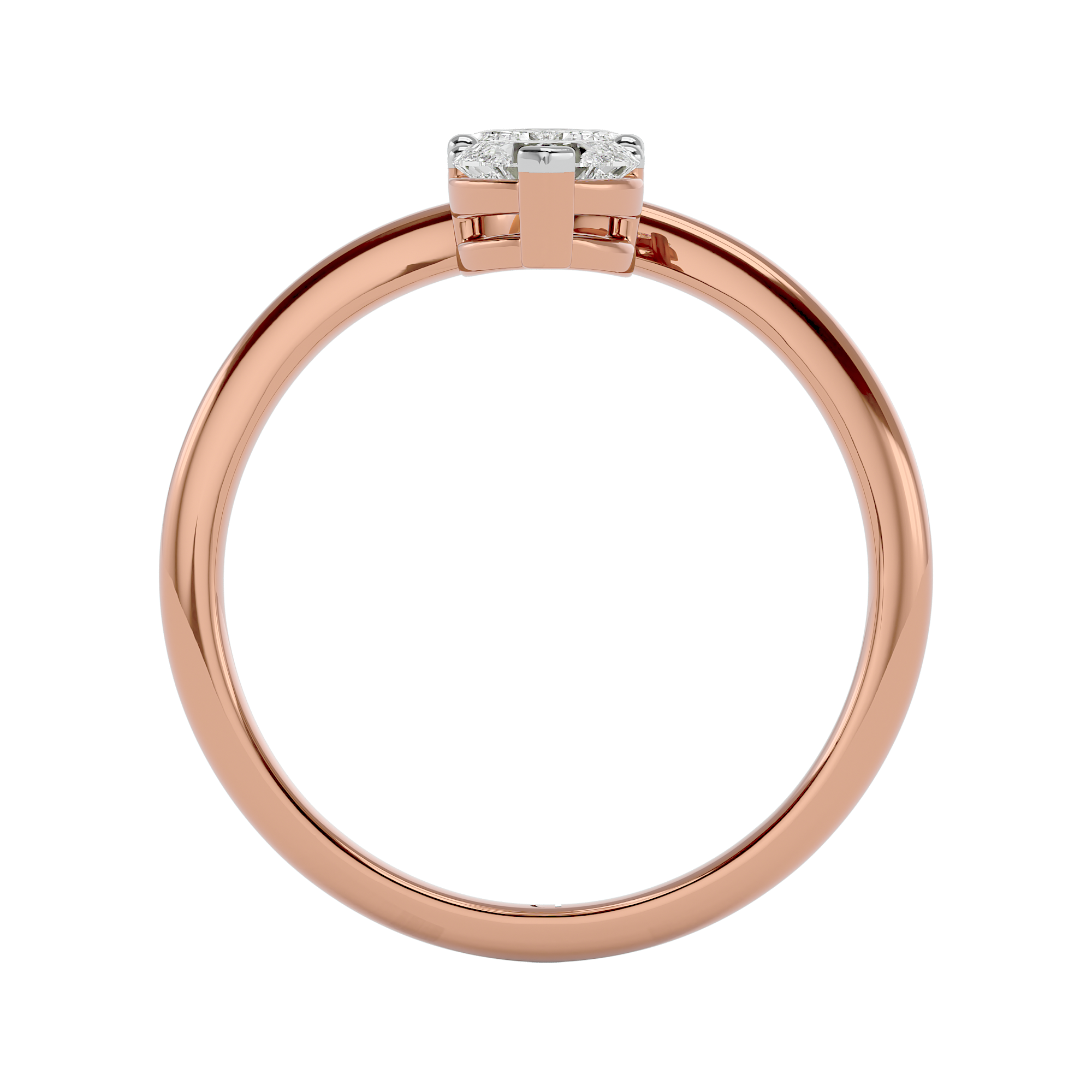  0.66Ct Heart Shaped Promise Ring in 14Kt Rose Gold - Blu Diamonds